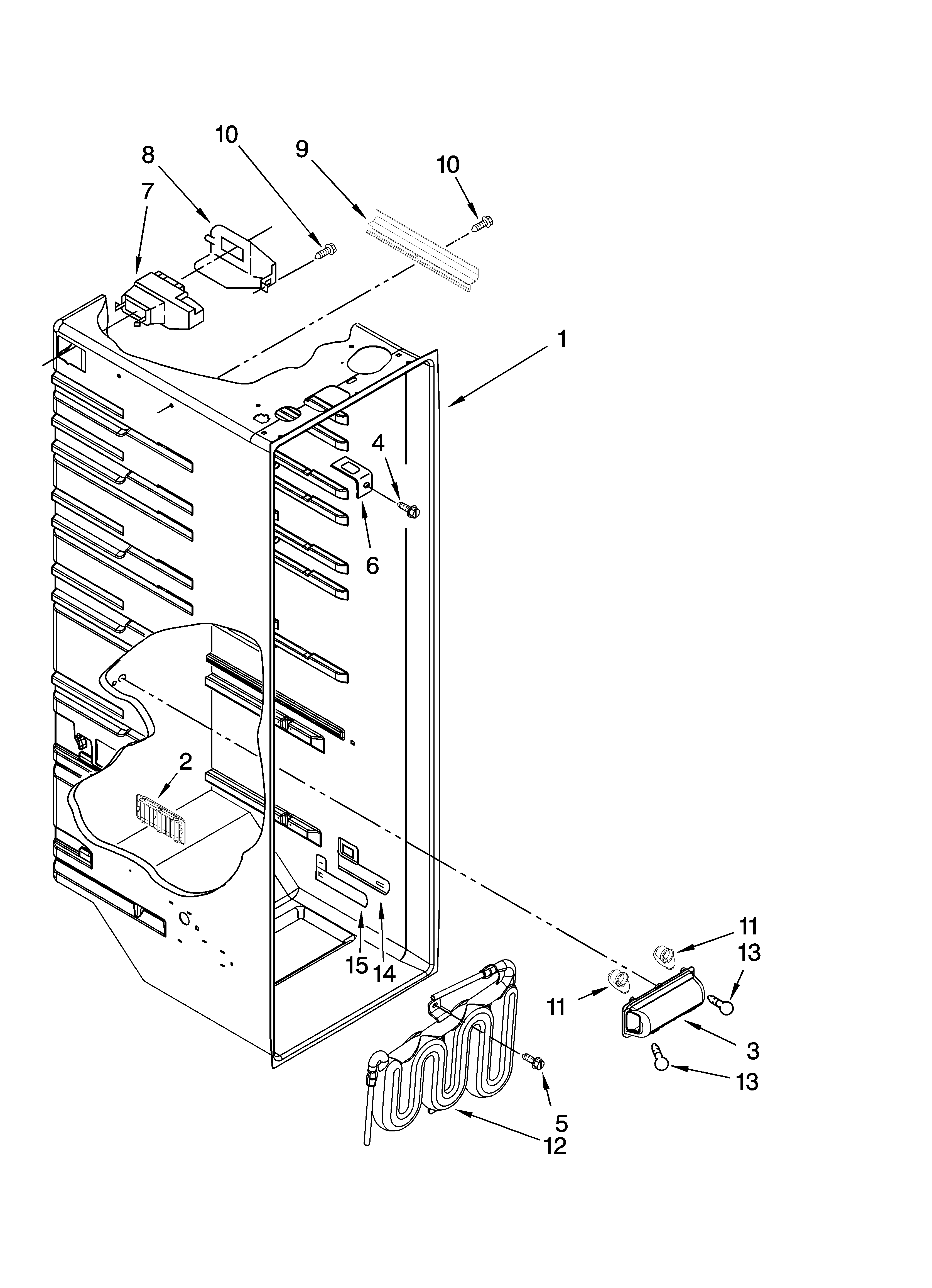 Maytag MSD2274VEQ00 refrigerator liner parts diagram