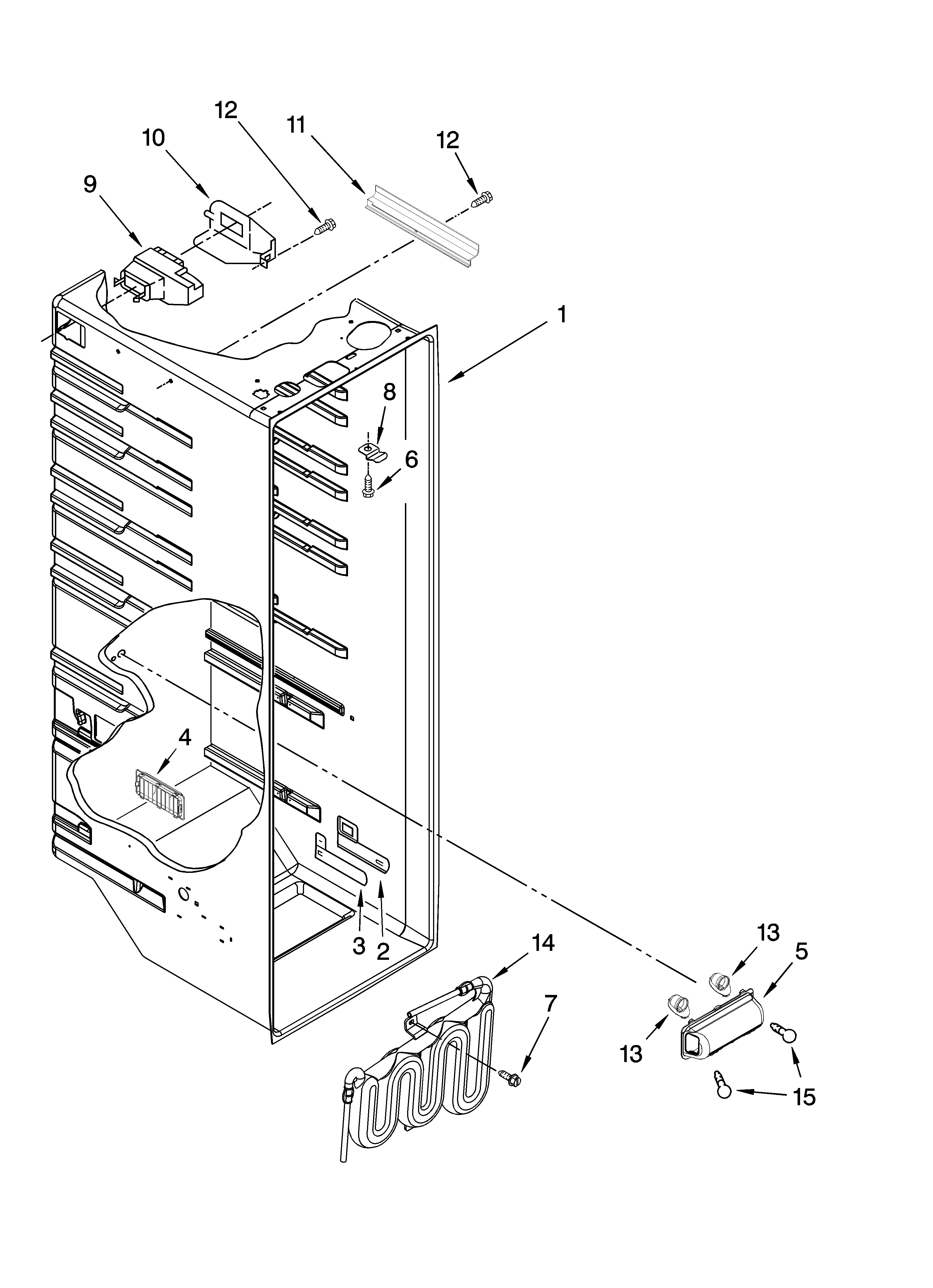 Maytag MSD2542VEW01 refrigerator liner parts diagram