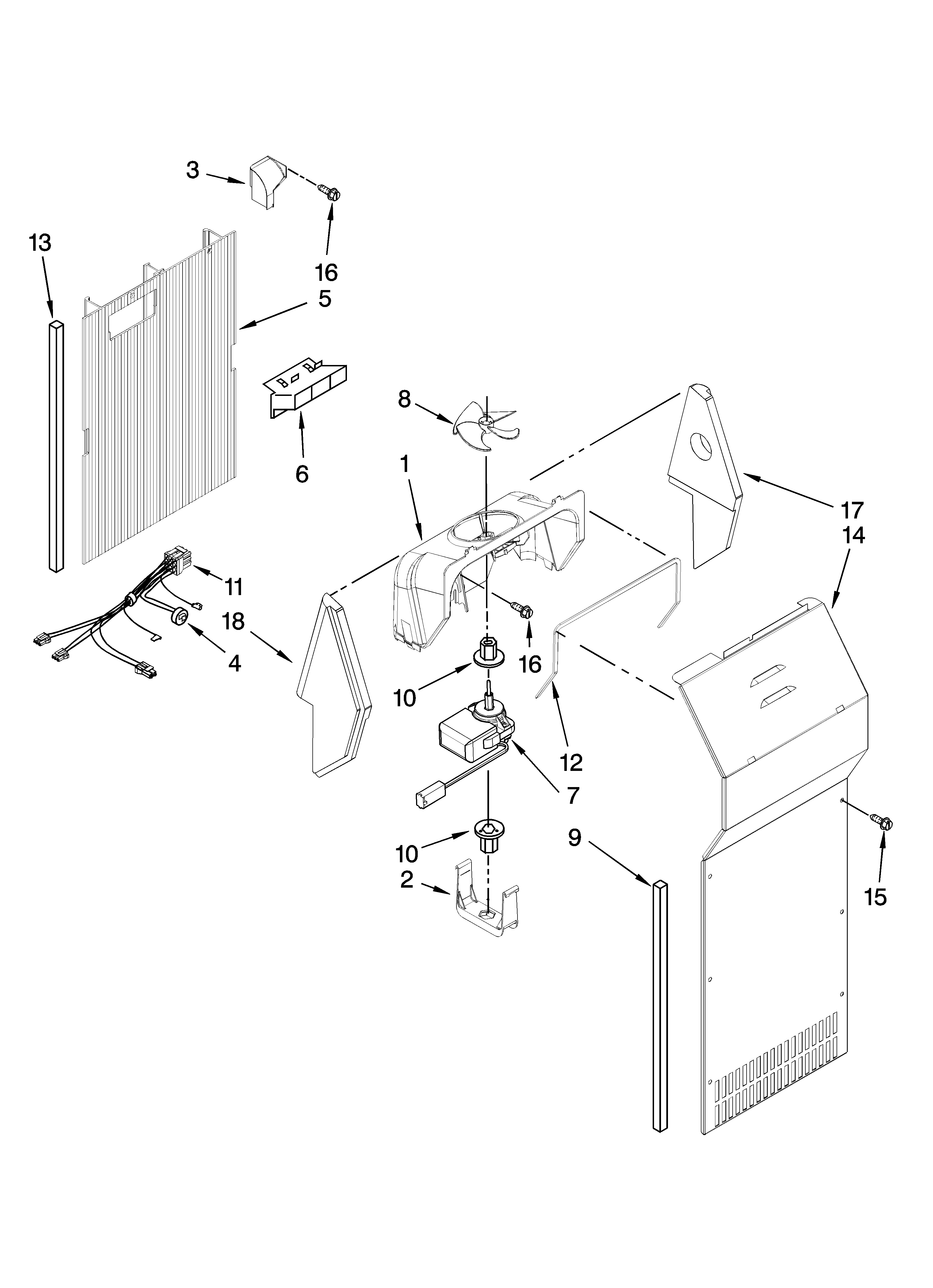 Whirlpool 6ED2FHGXVQ01 air flow parts diagram