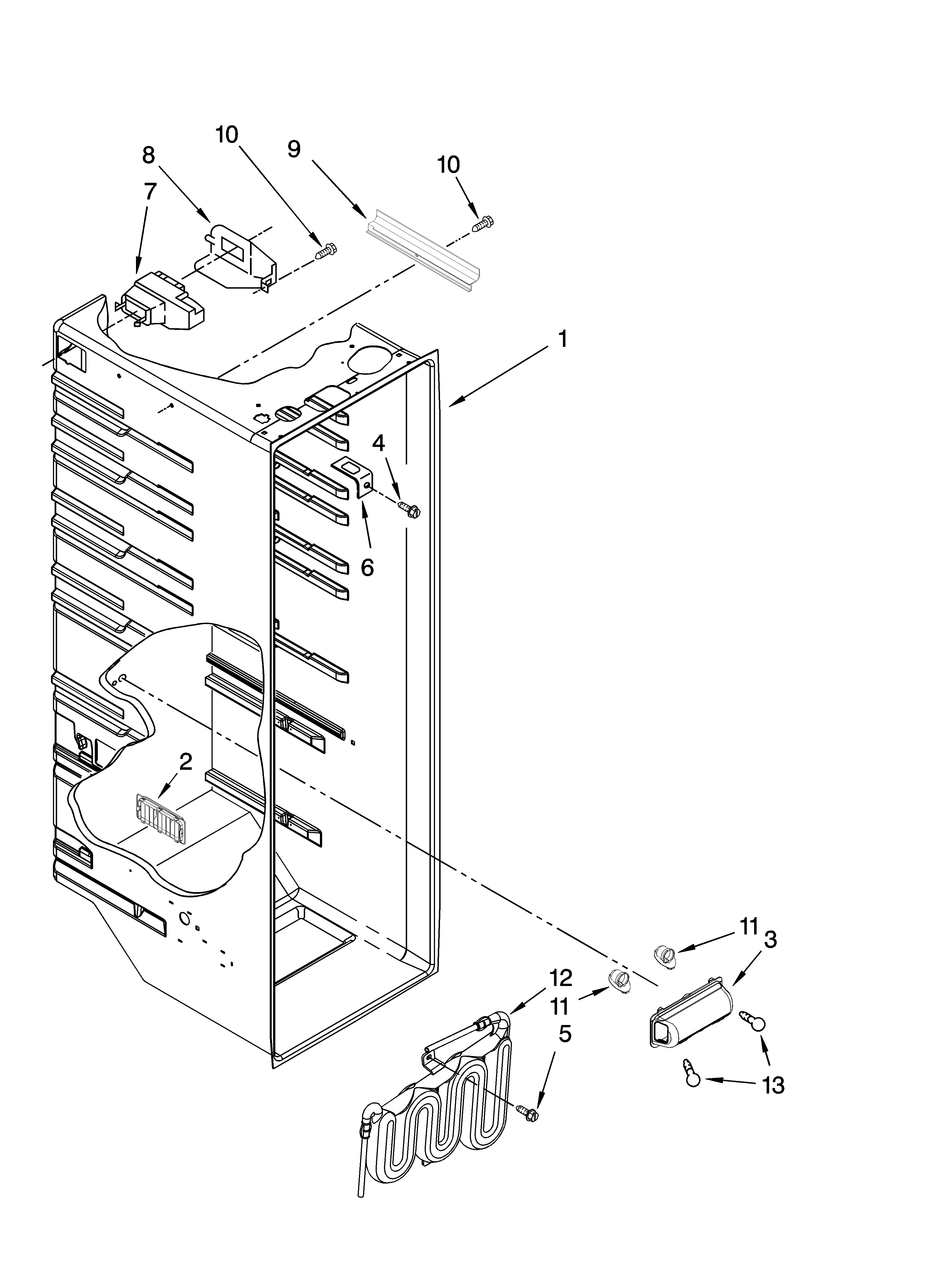 Crosley CS22CFXTB01 refrigerator liner parts diagram