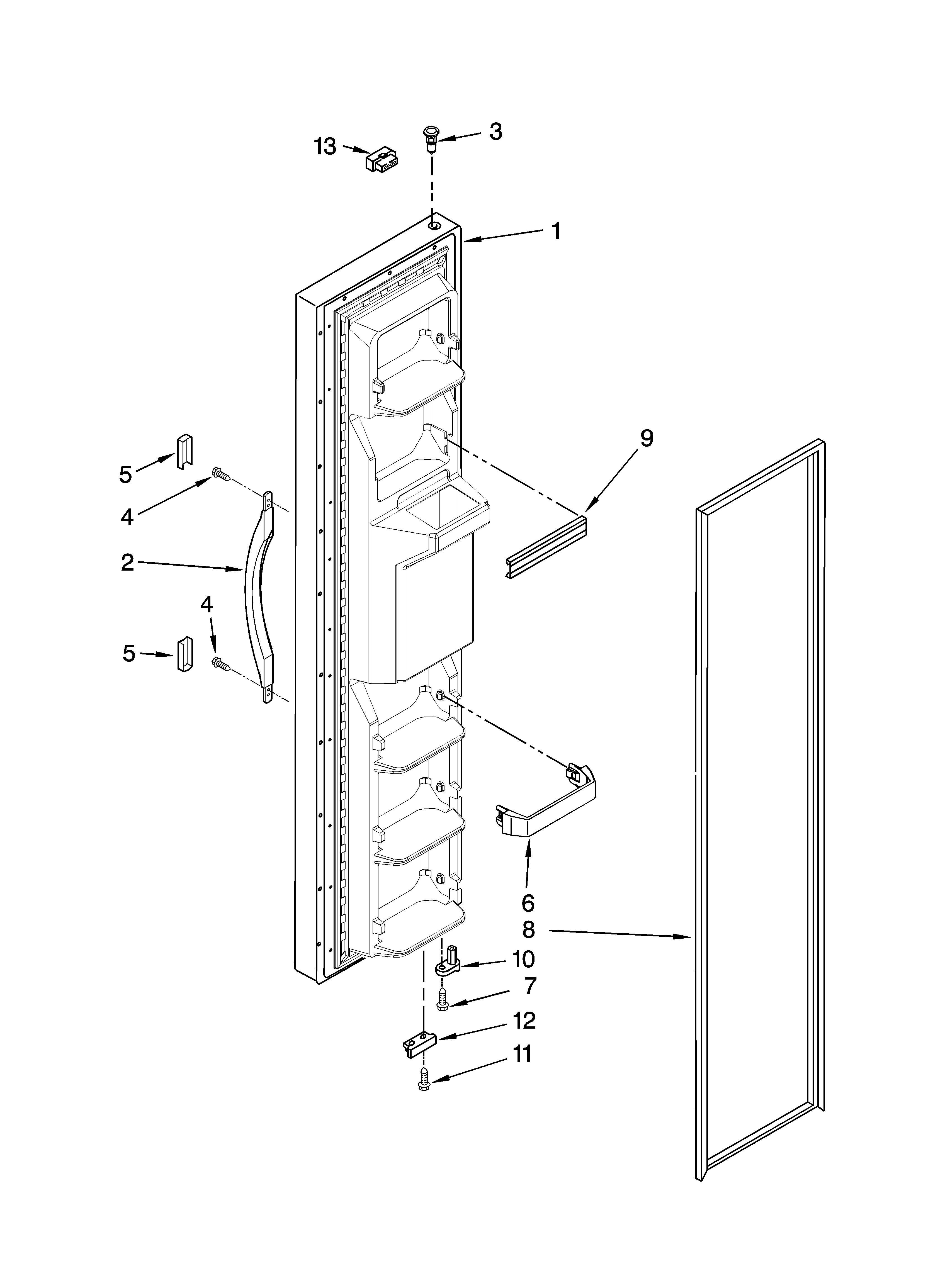 Crosley CS22CFXTB01 freezer door parts diagram