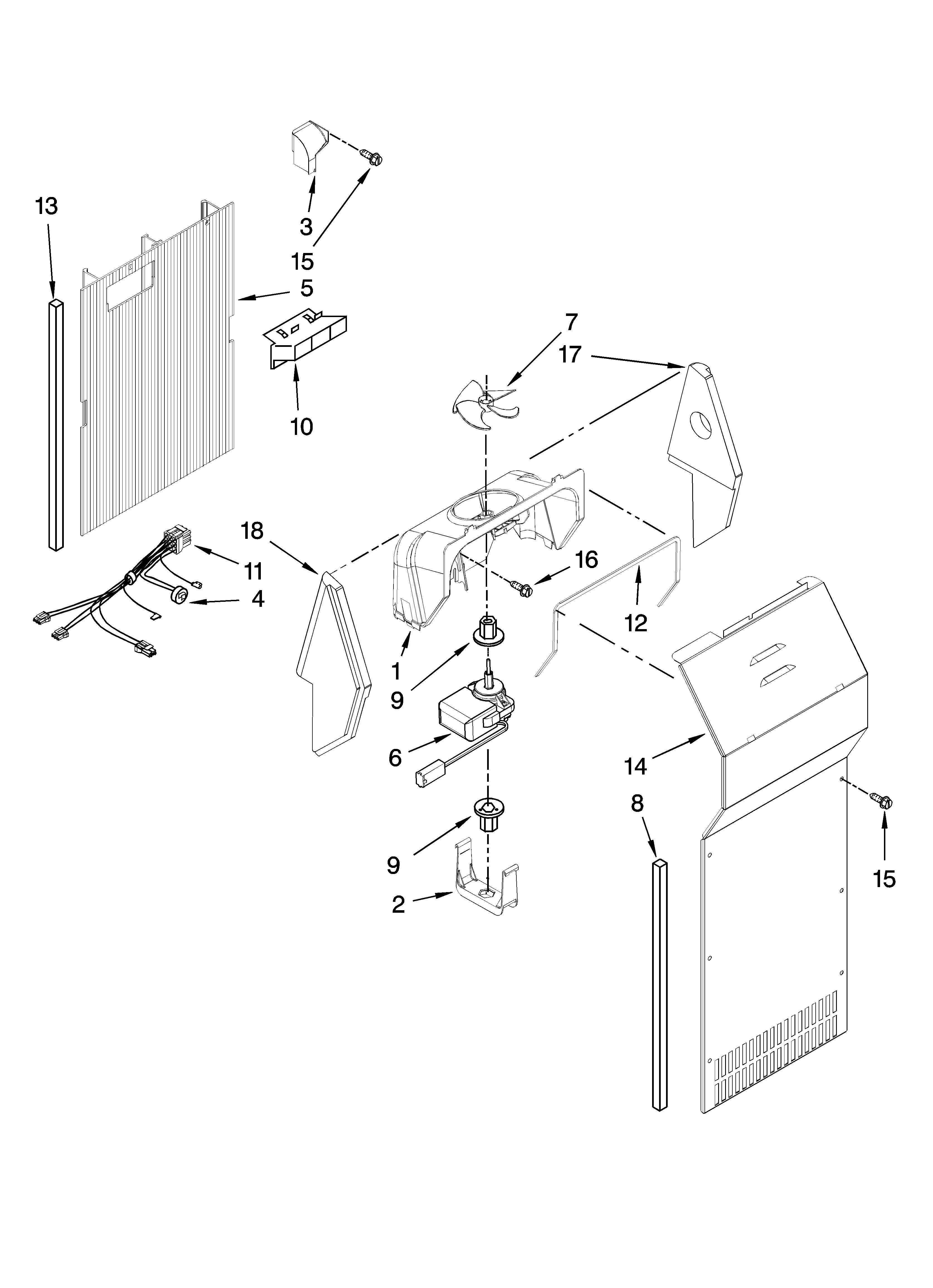 Crosley CS22CFXTB01 air flow parts diagram