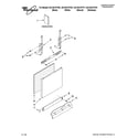 Whirlpool DU1301XTVQ1 door and panel parts diagram