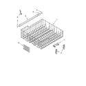 Whirlpool DU1301XTVQ1 upper rack and track parts diagram