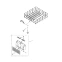 Whirlpool DU1301XTVQ1 lower rack parts diagram