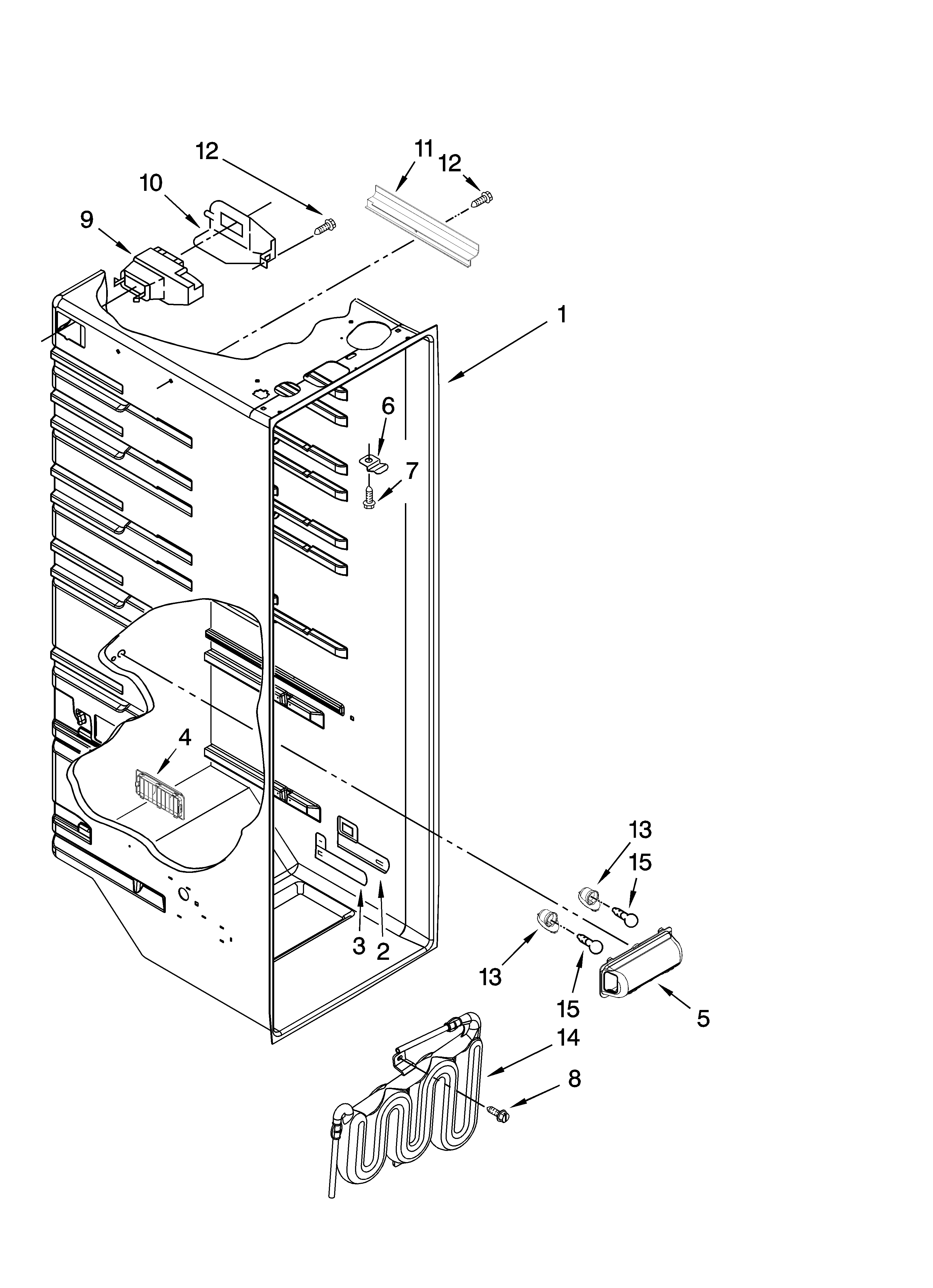 Whirlpool ED2CHQXVB01 refrigerator liner parts diagram