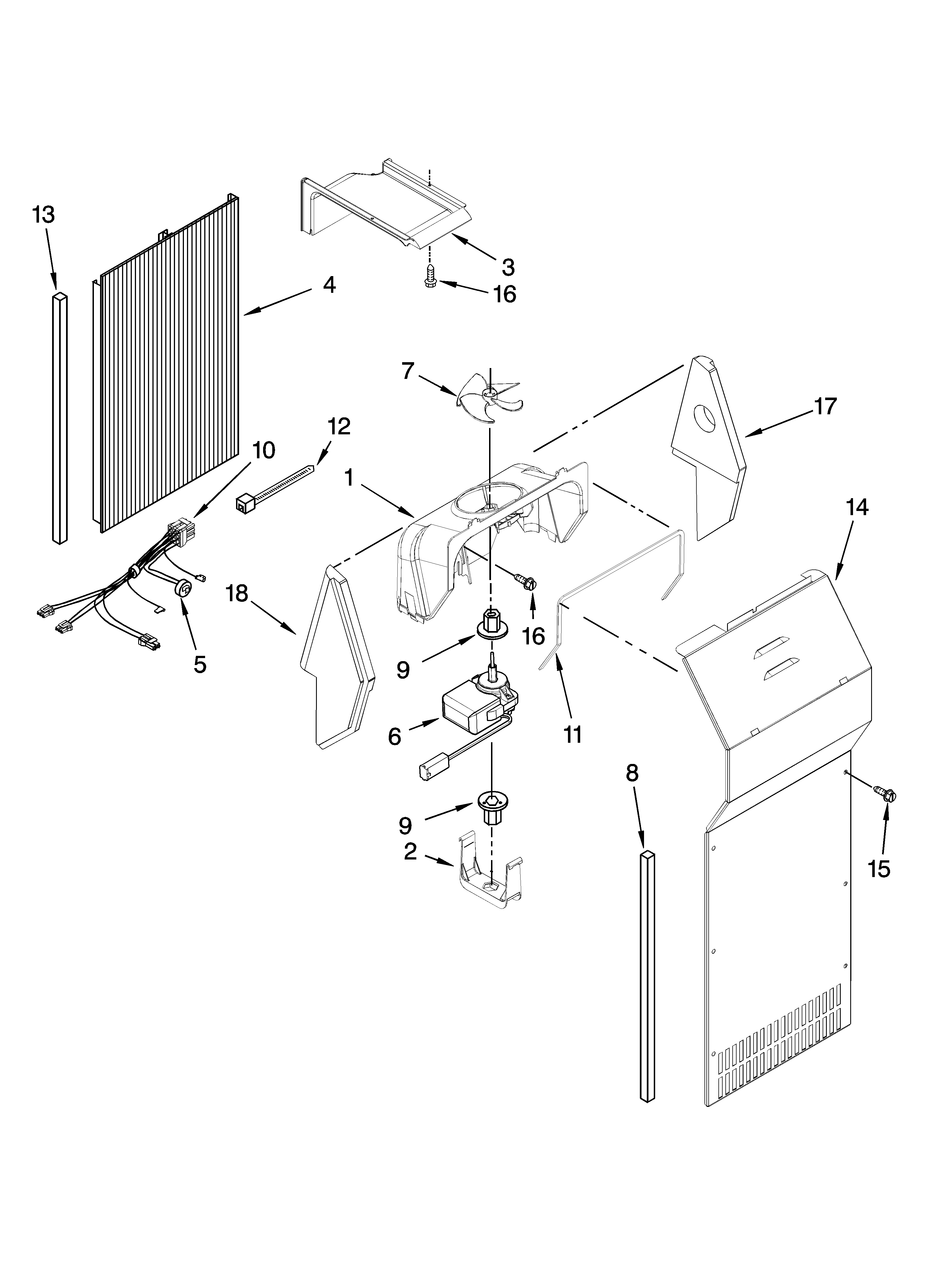 Whirlpool ED5HHAXVB03 air flow parts diagram