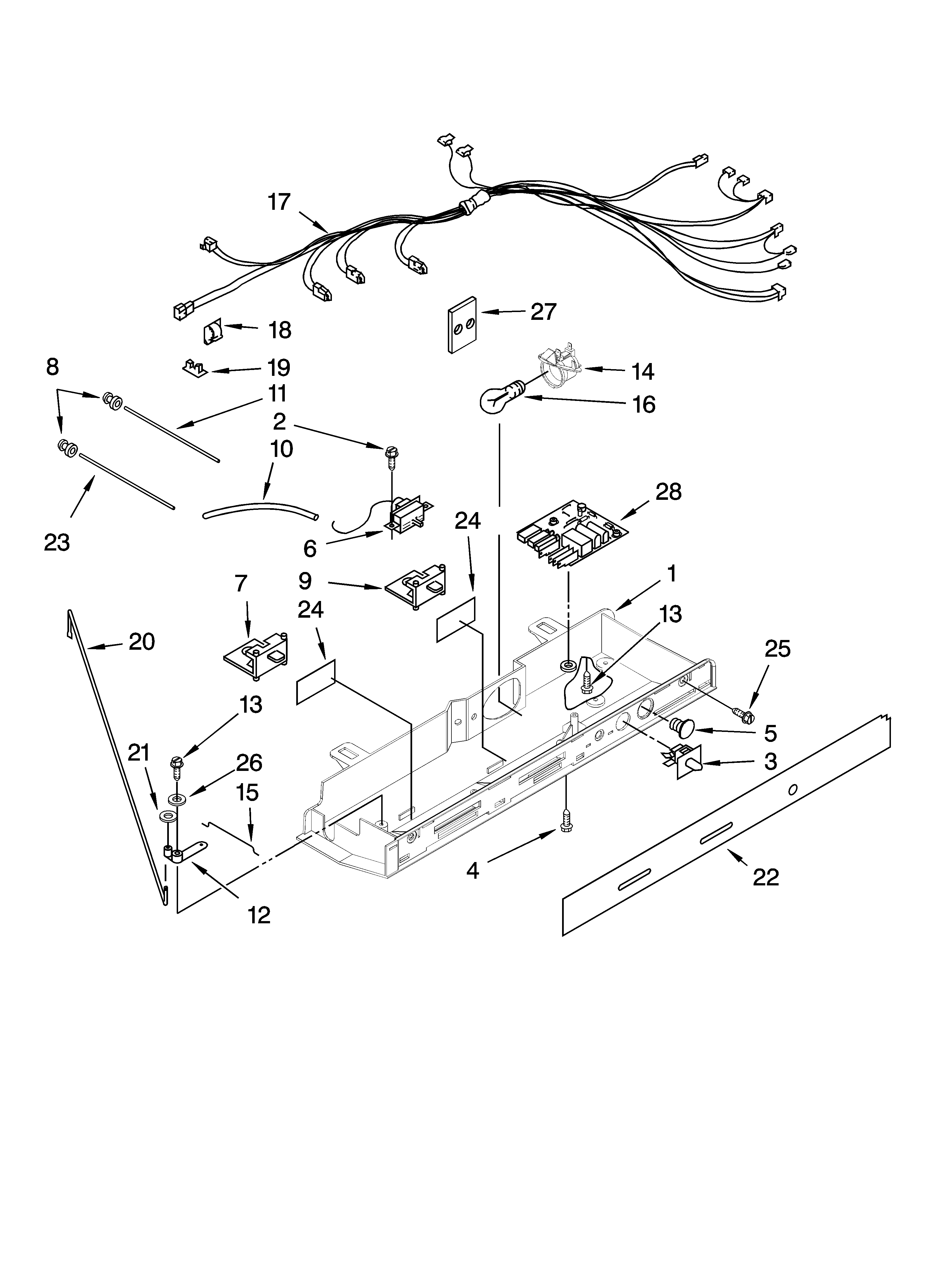 Whirlpool ED5PBAXVB01 control parts diagram