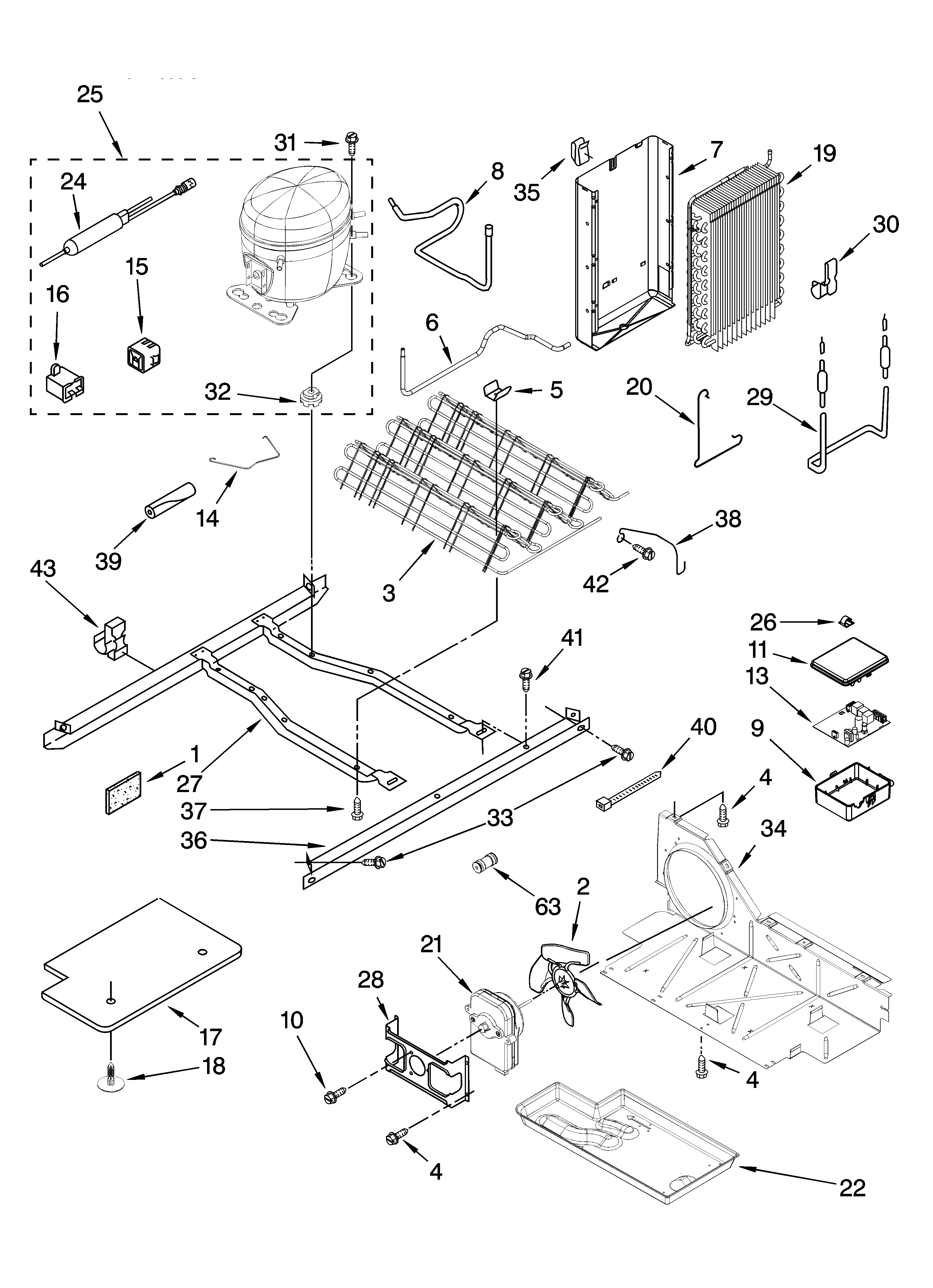 Whirlpool ED5PBAXVB01 unit parts diagram