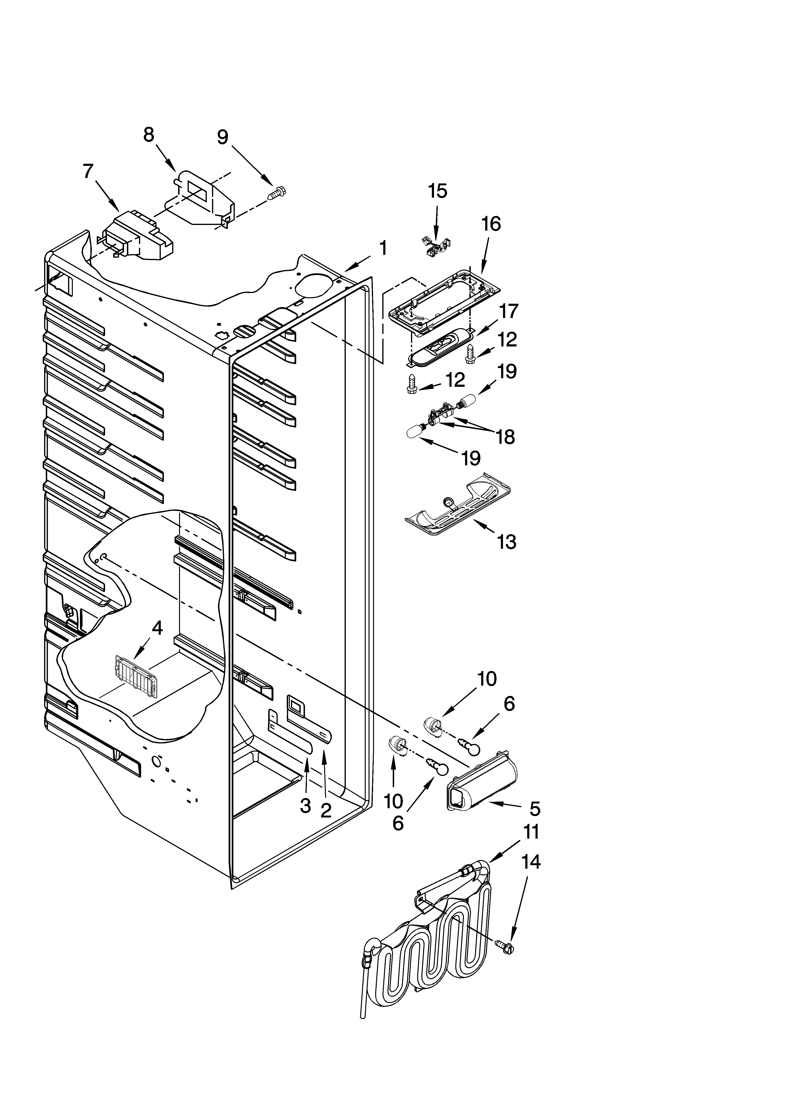 Whirlpool GS2KVAXVS01 refrigerator liner parts diagram