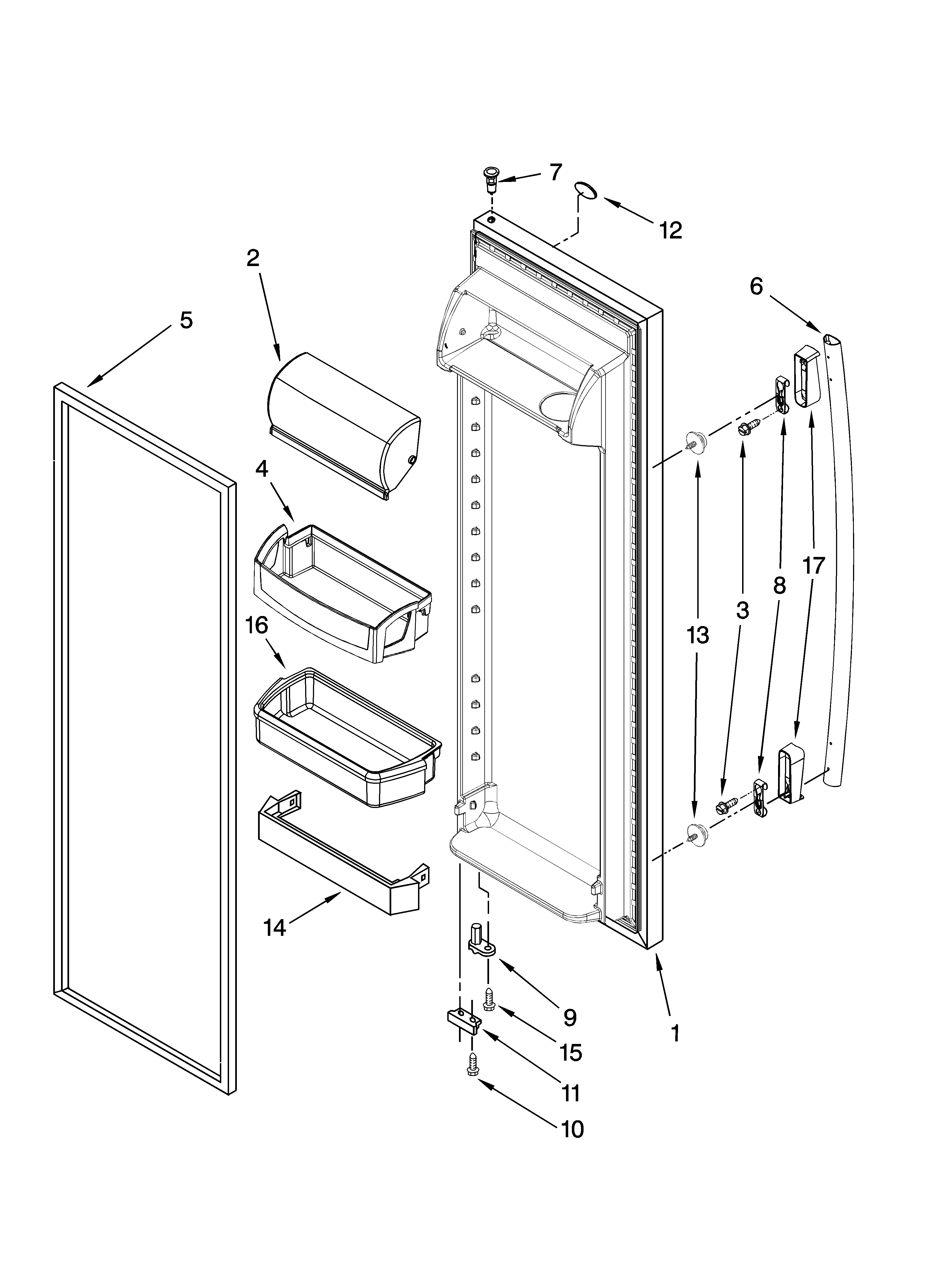 Whirlpool GS2KVAXVS01 refrigerator door parts diagram