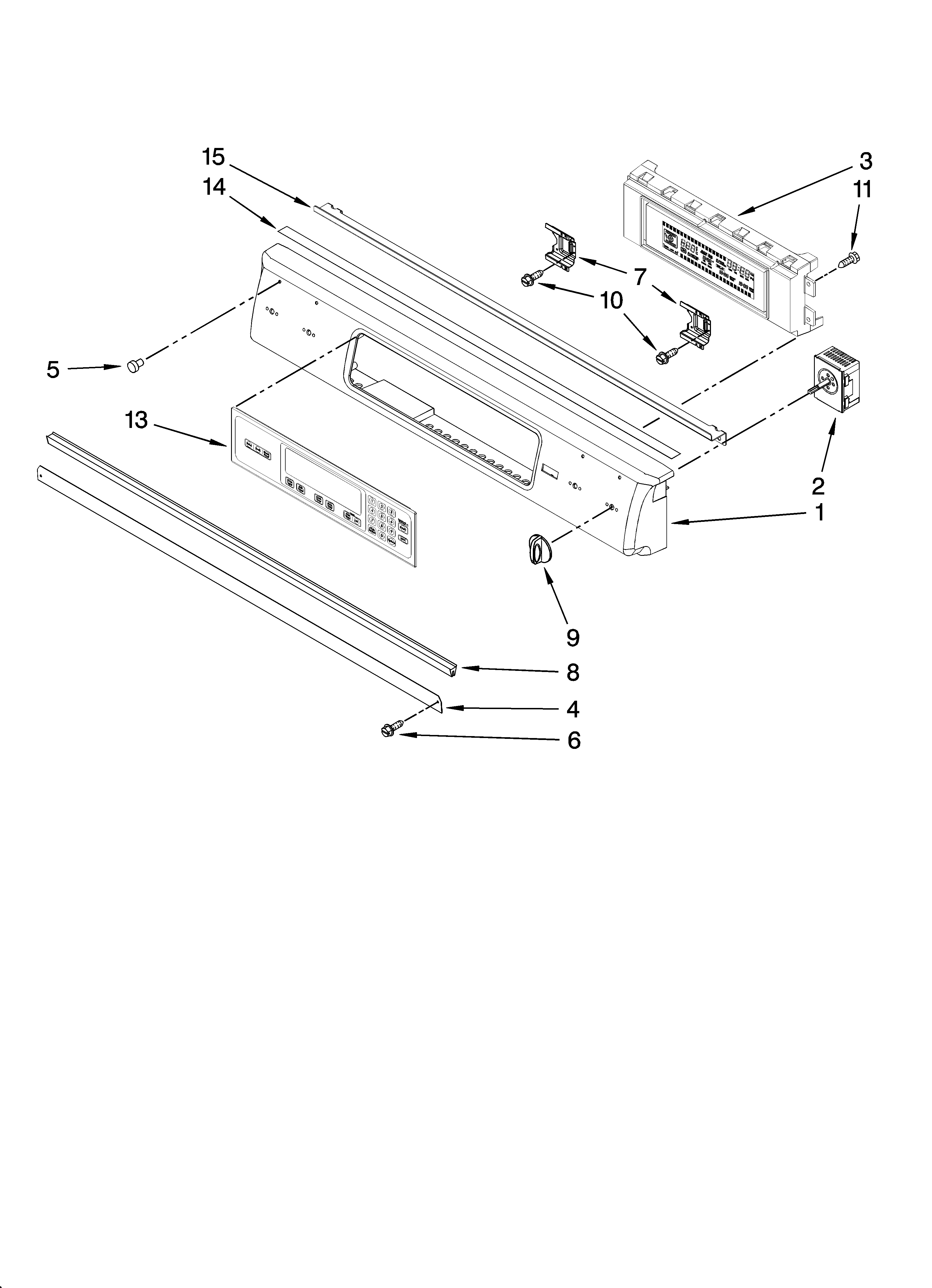 KitchenAid KESK901SSS05 control panel parts diagram