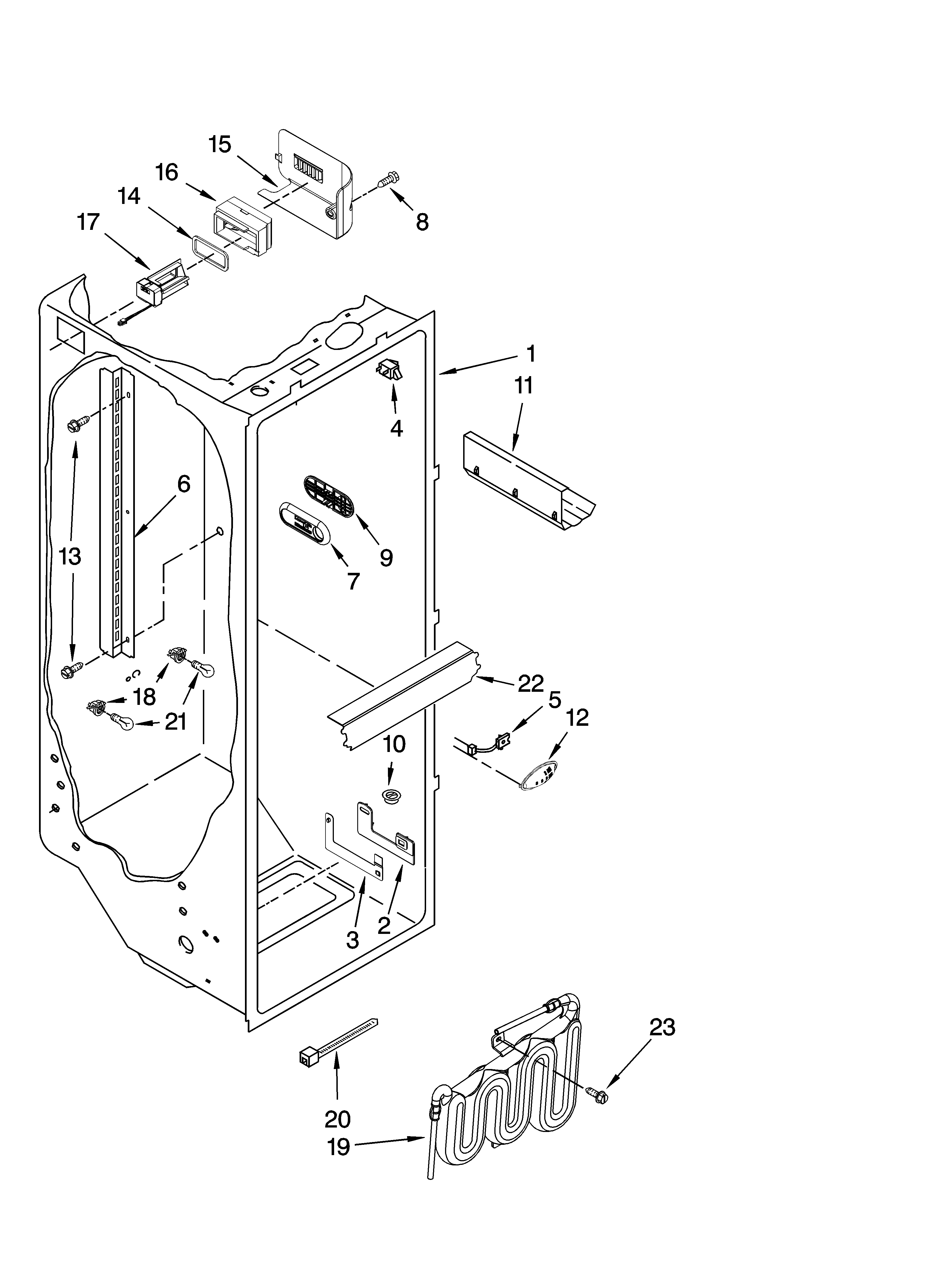 KitchenAid KSCK25FVSS01 refrigerator liner parts diagram