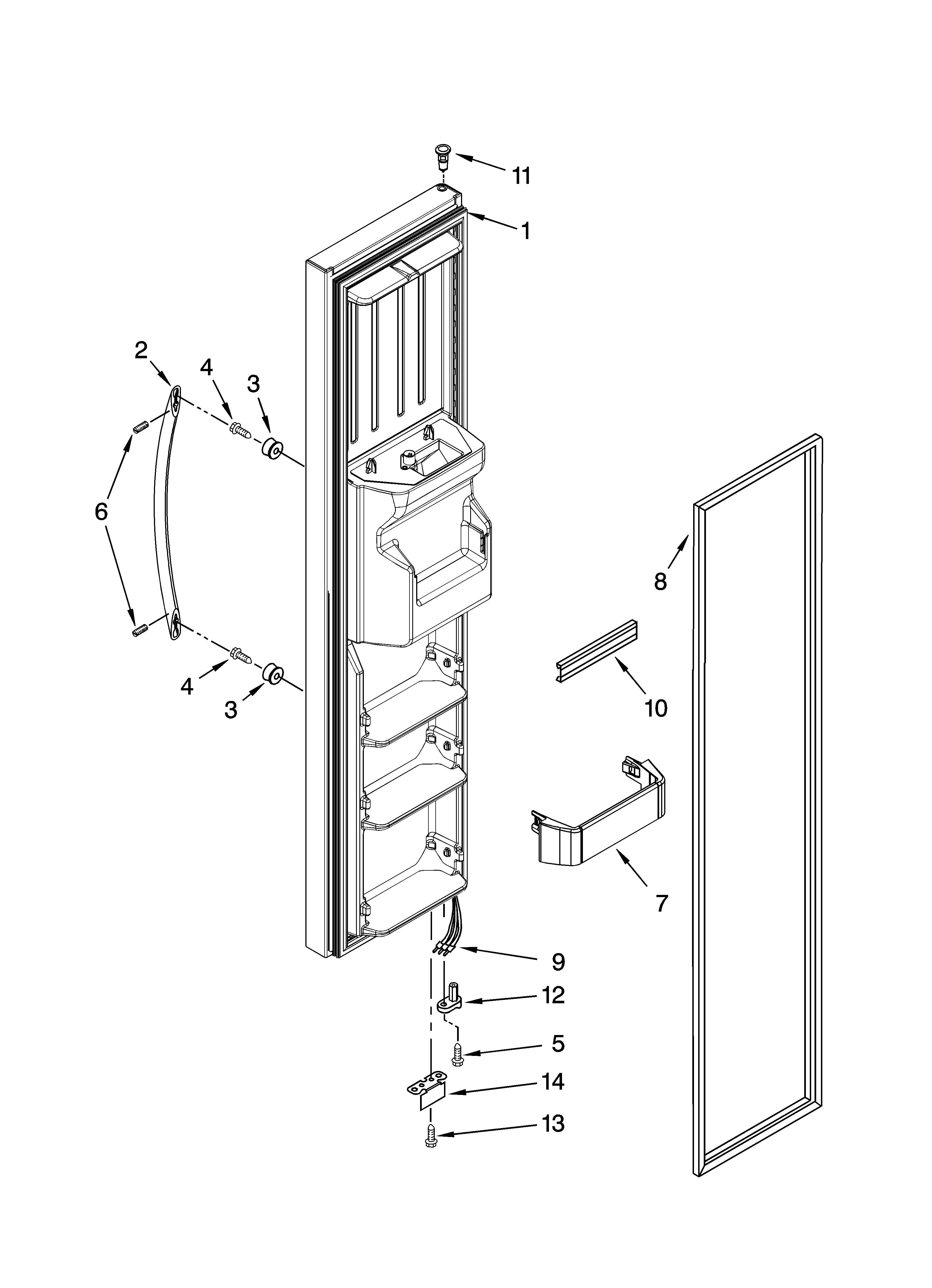 KitchenAid KSCK25FVSS01 freezer door parts diagram