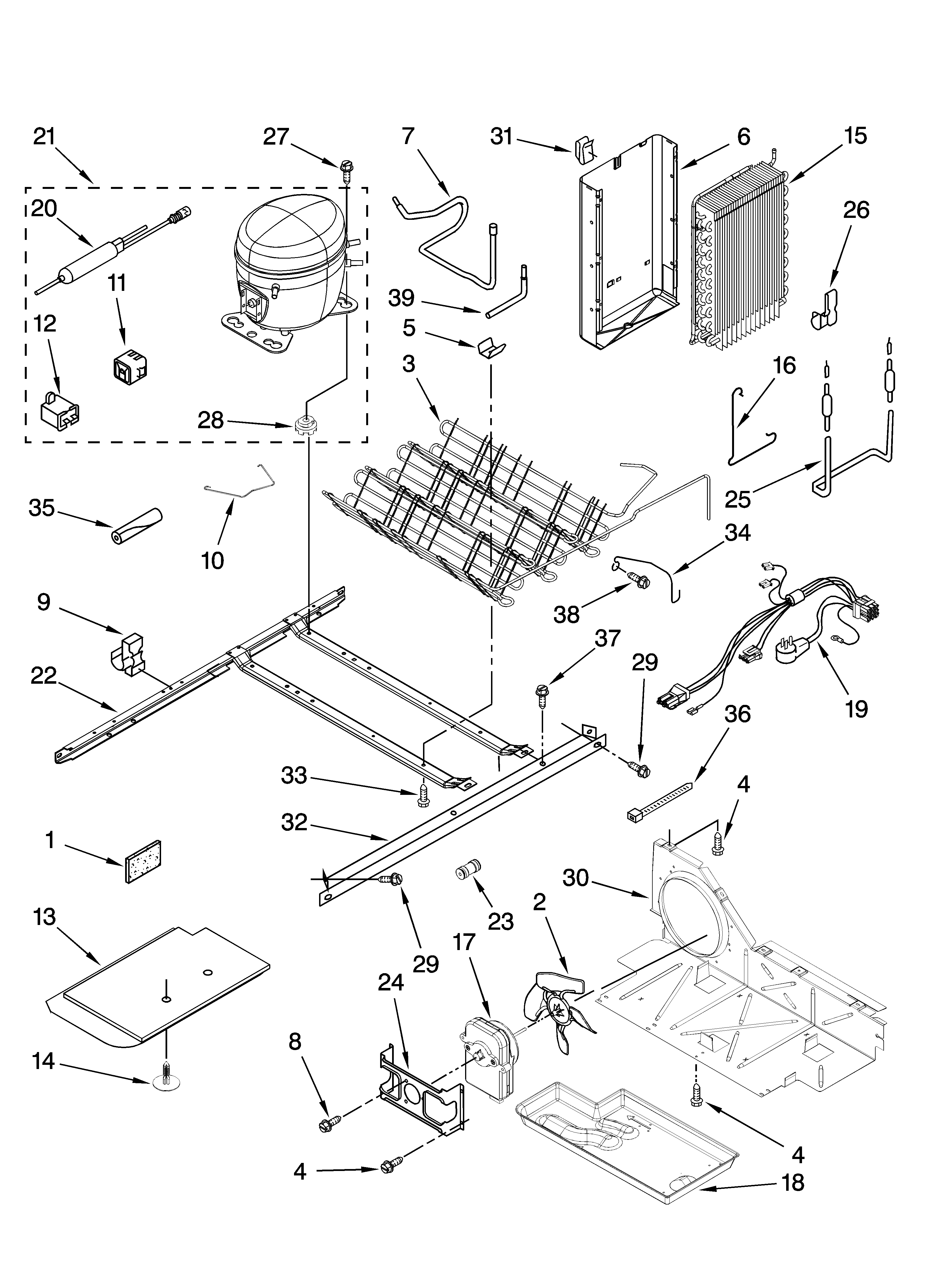 KitchenAid KSRS25RVWH03 unit parts diagram