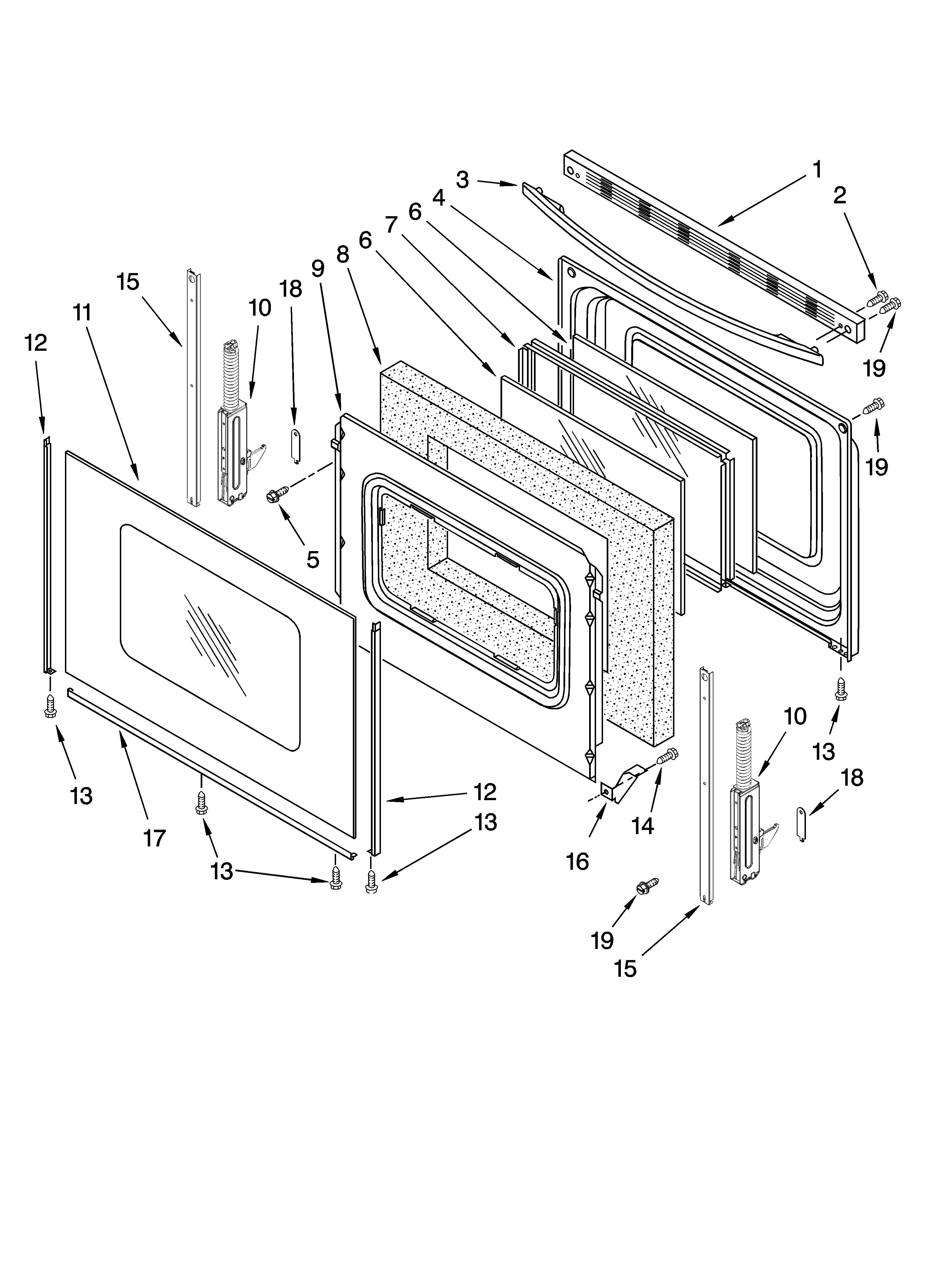Whirlpool WFG371LVD1 door parts diagram