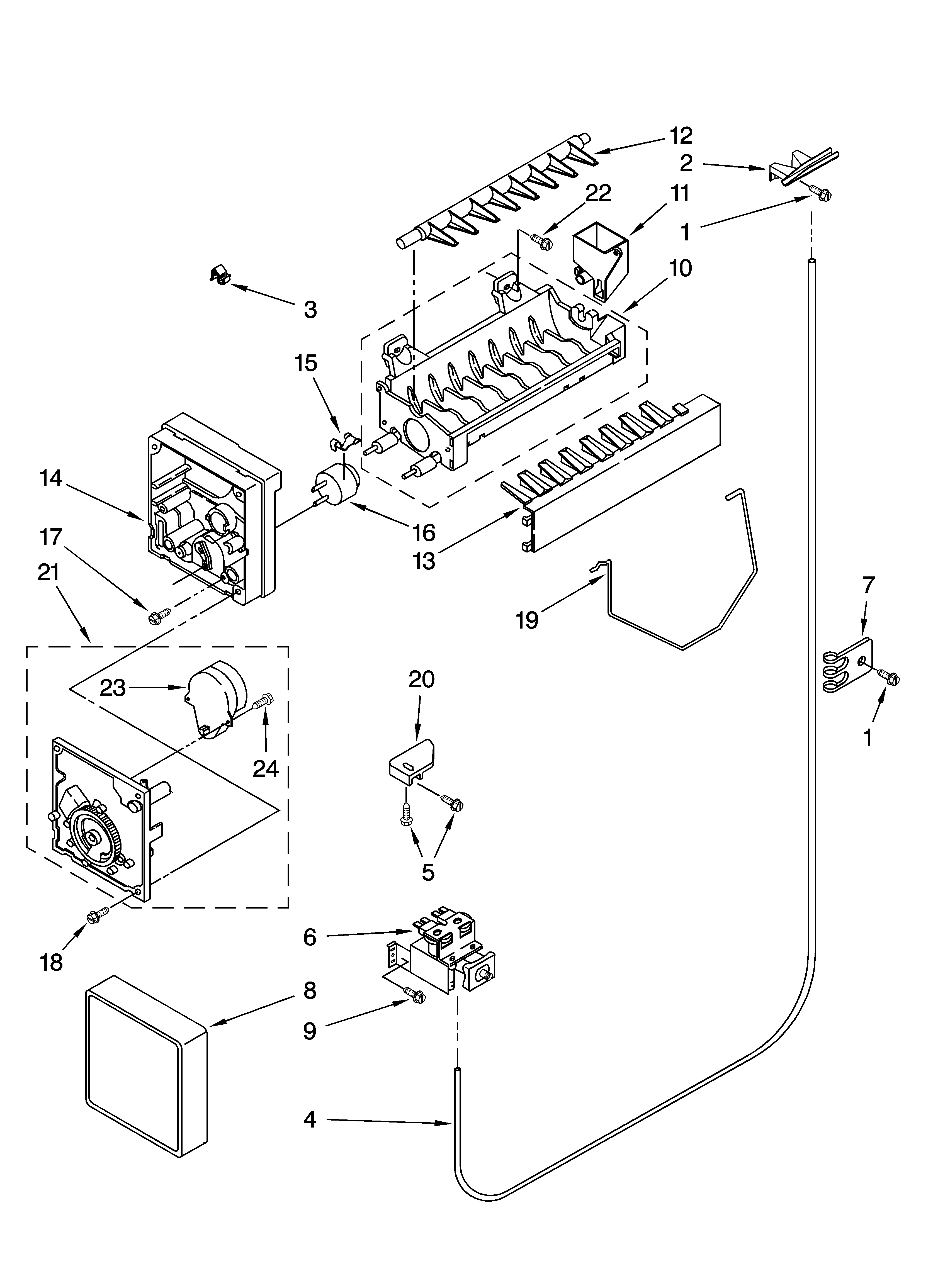 Whirlpool ED2GVEXVD00 icemaker parts, optional parts (not included) diagram