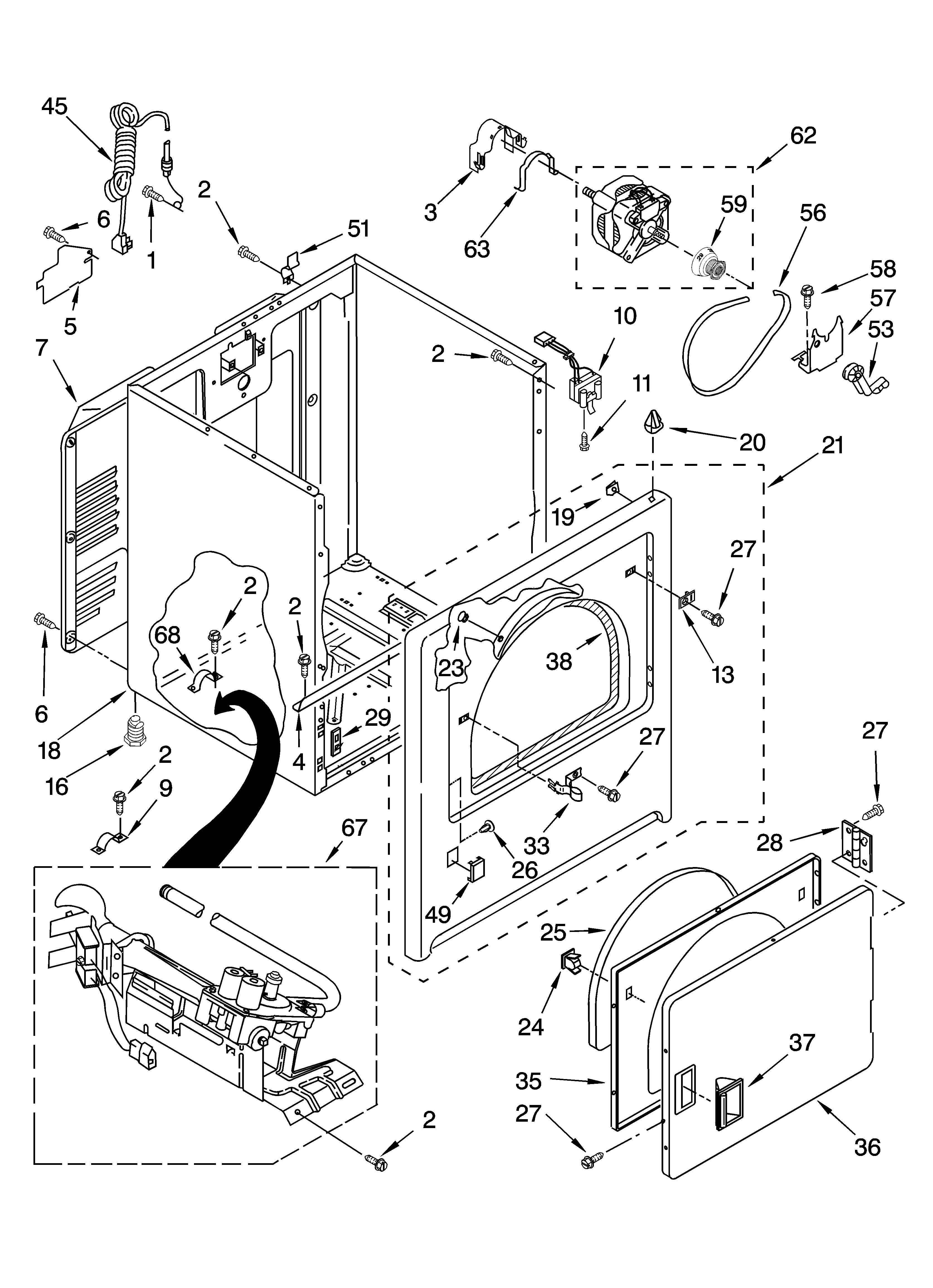 Estate EGD4400WQ0 cabinet parts diagram