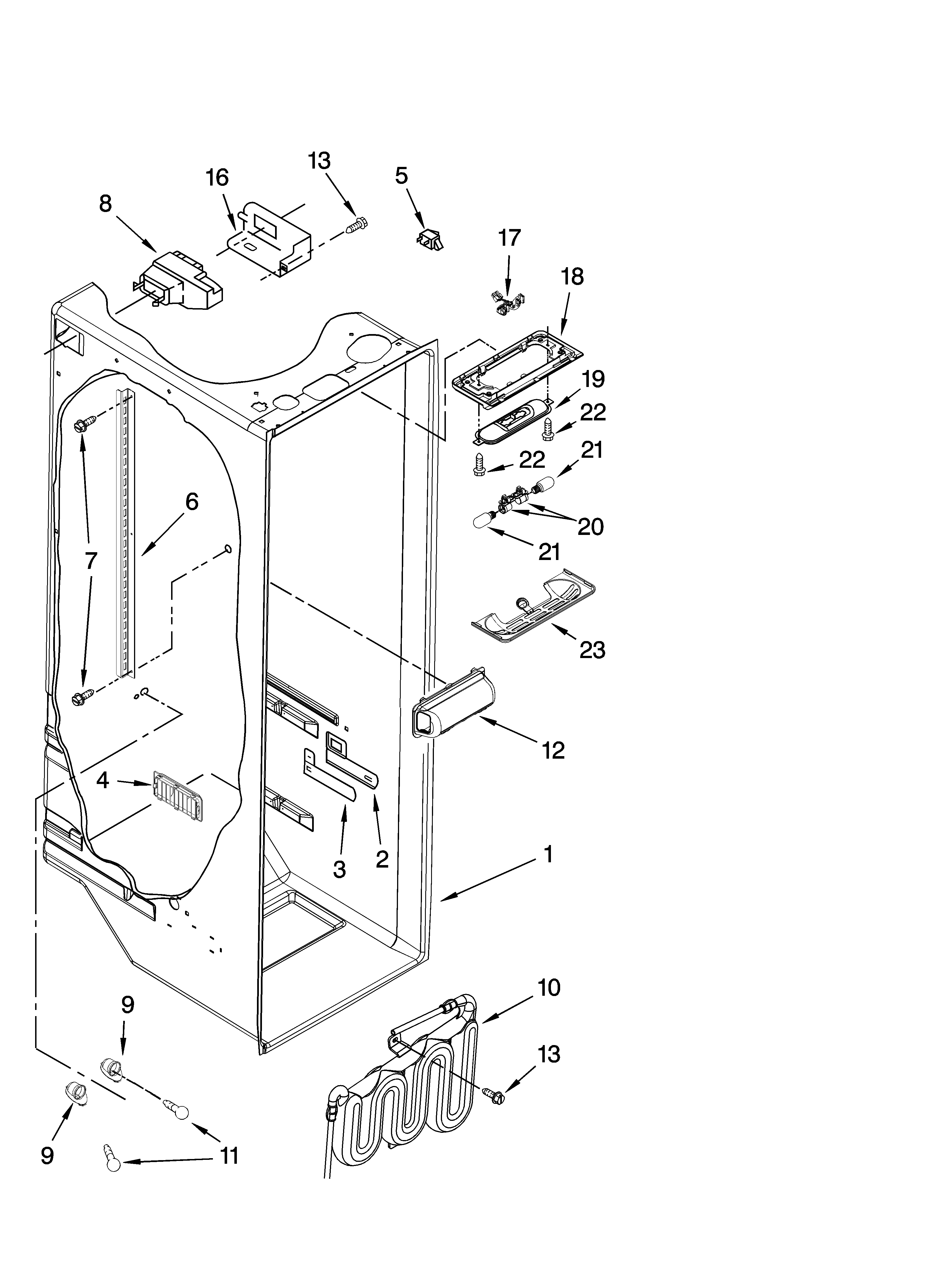 Whirlpool GD5DHAXVY02 refrigerator liner parts diagram