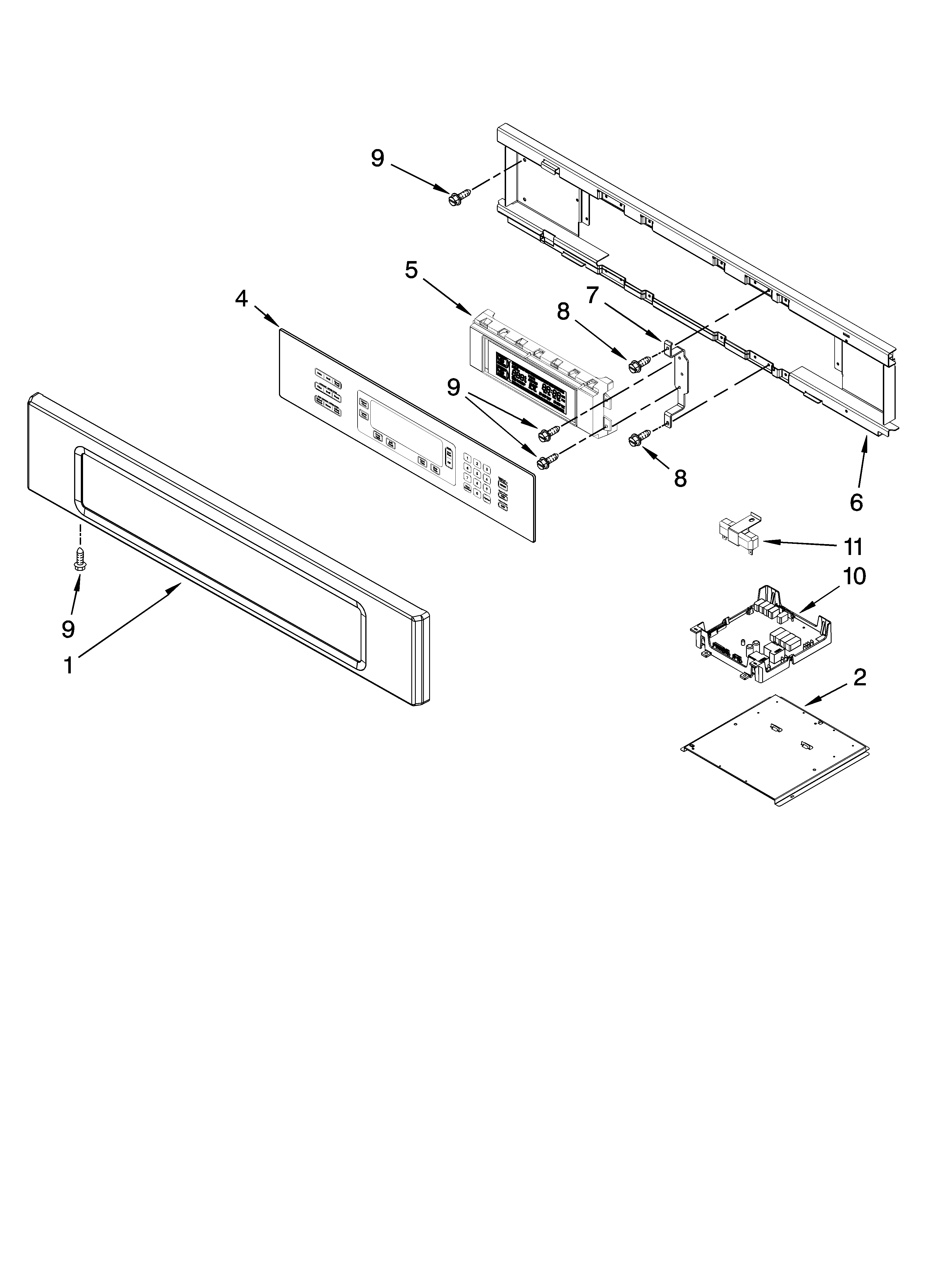 KitchenAid KEBK171SSS03 control panel parts diagram