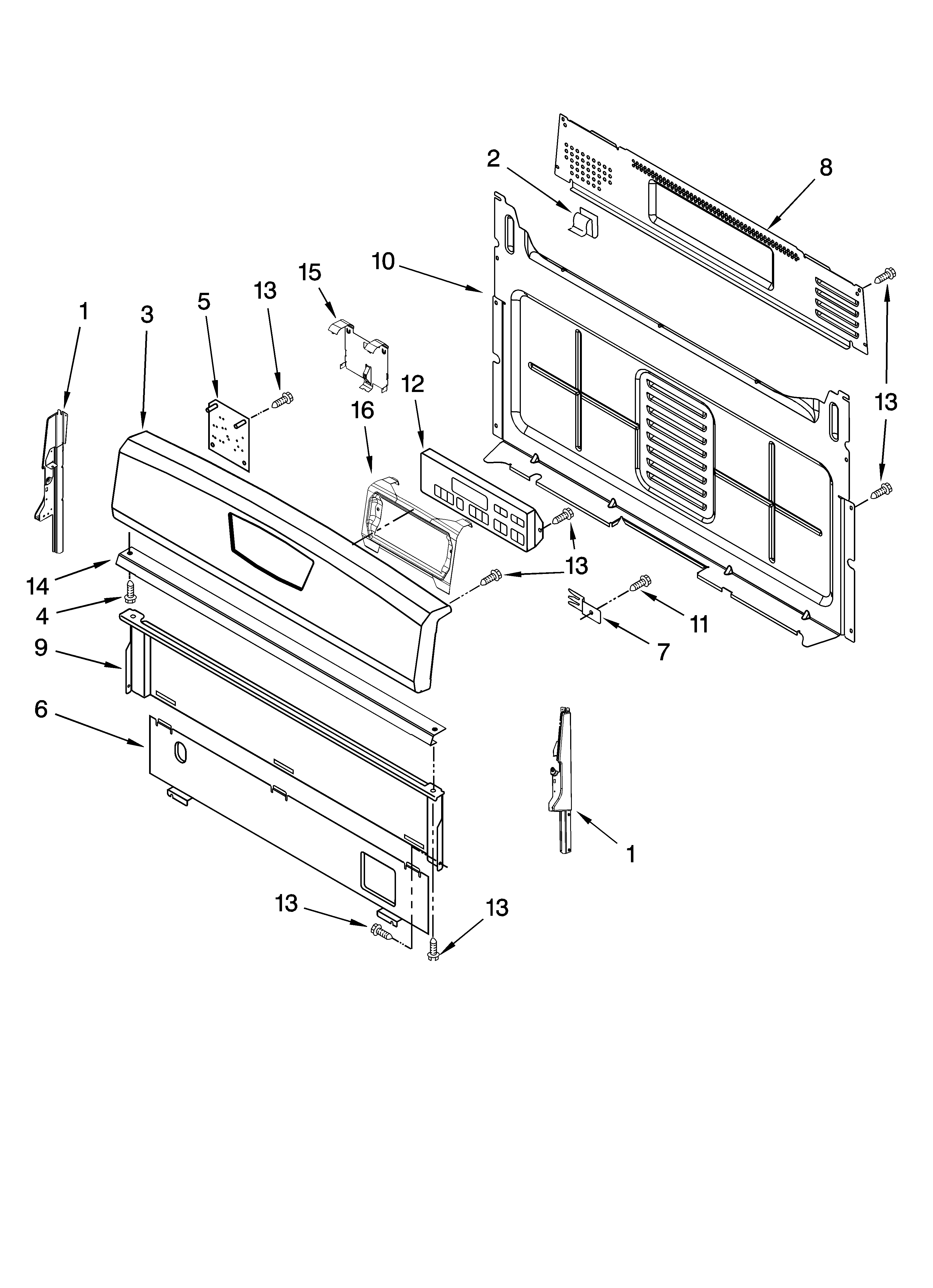 Estate TGS325VQ1 control panel parts diagram
