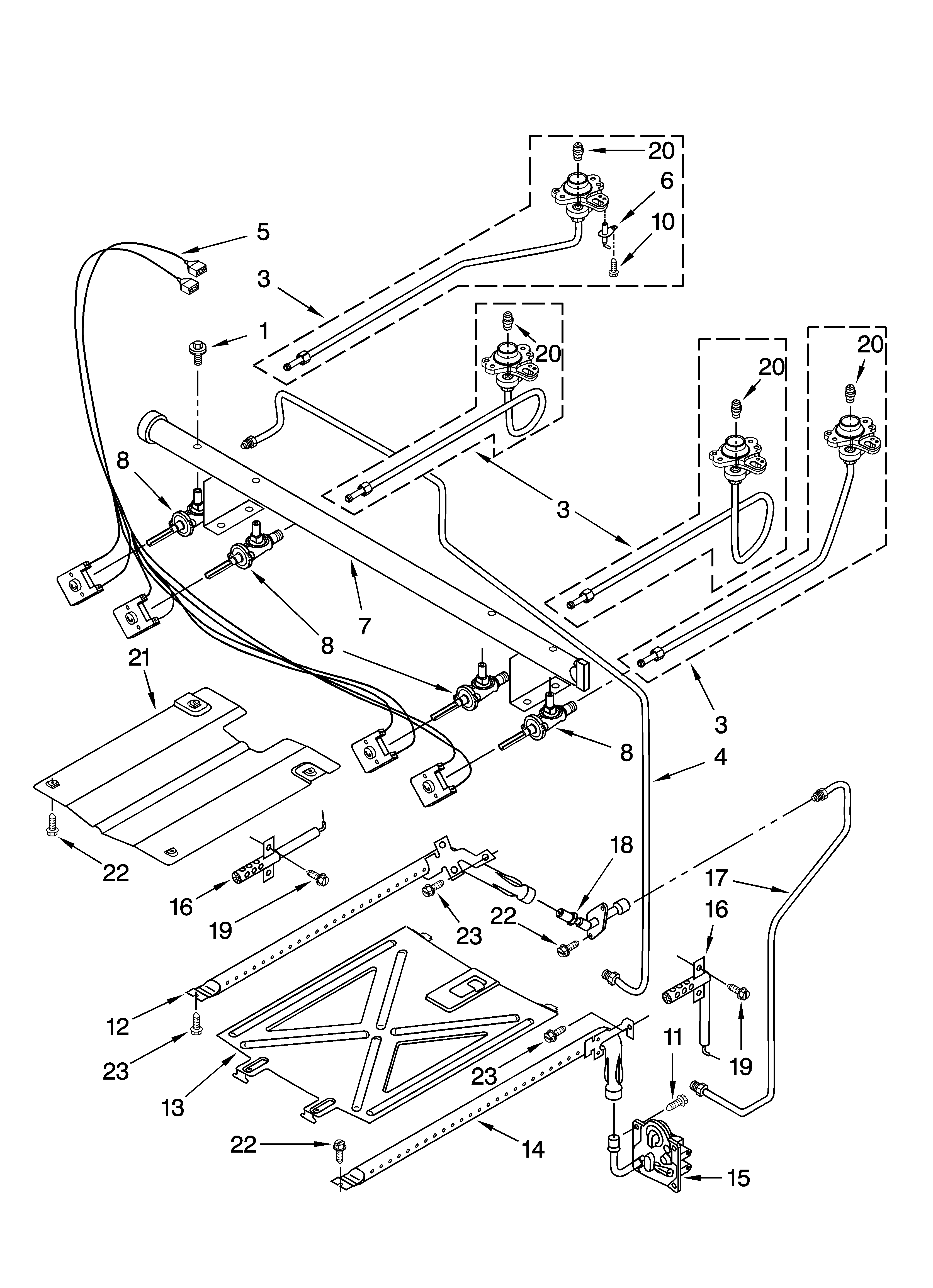 Estate TGS325VQ1 manifold parts diagram