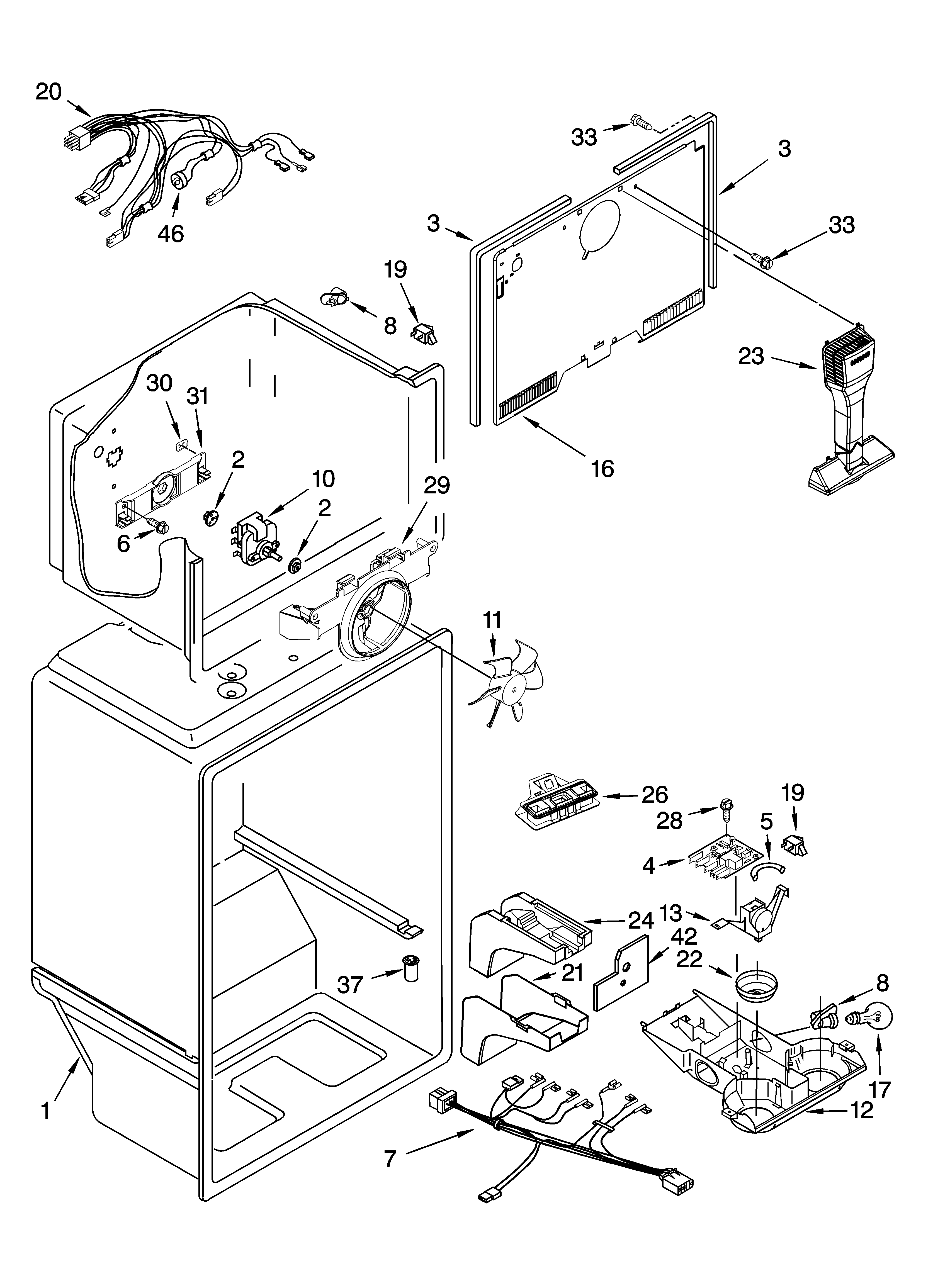 Whirlpool W2RXEMMWB00 liner parts diagram