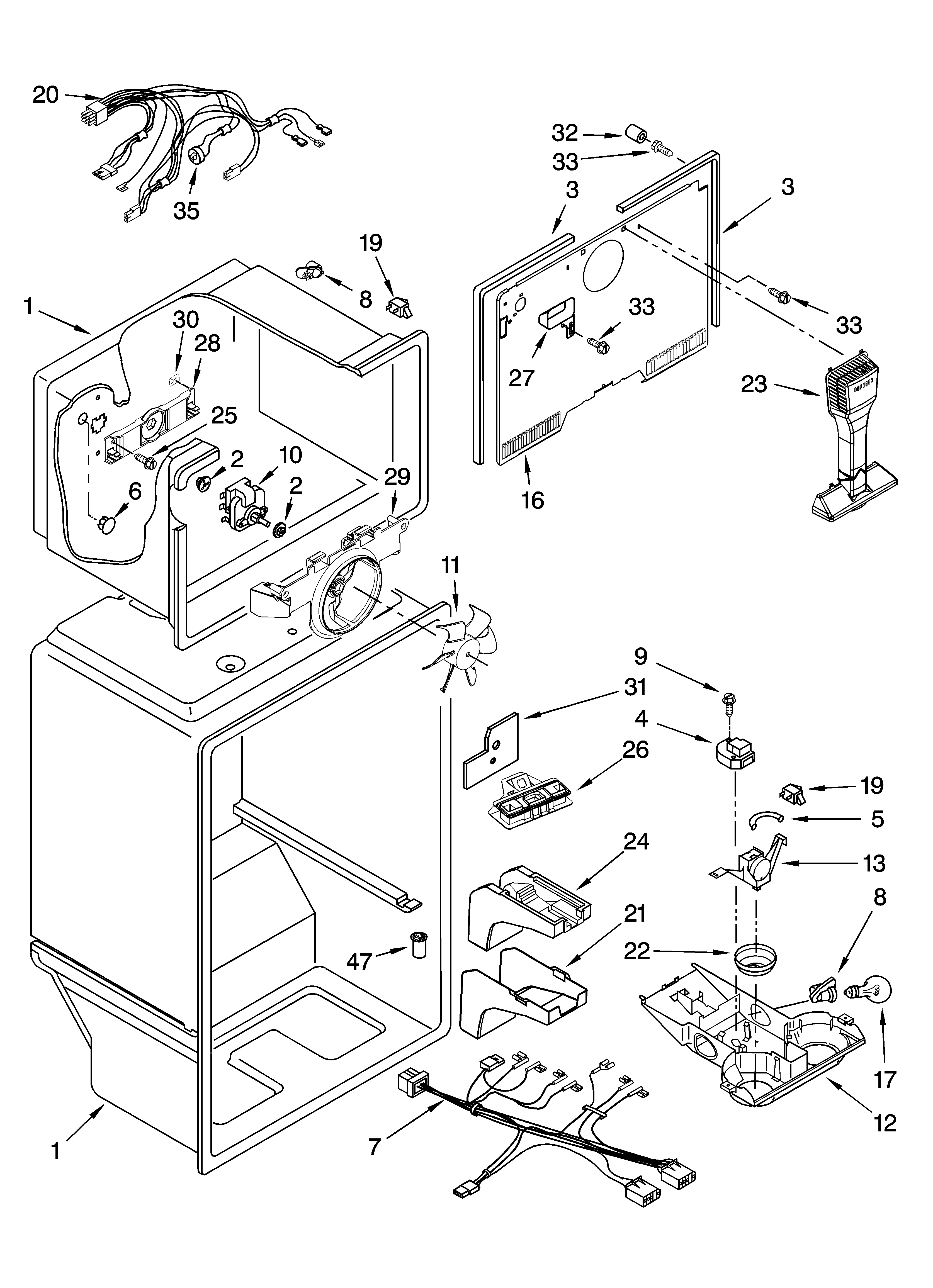 Amana A2RXNMFWB00 liner parts diagram