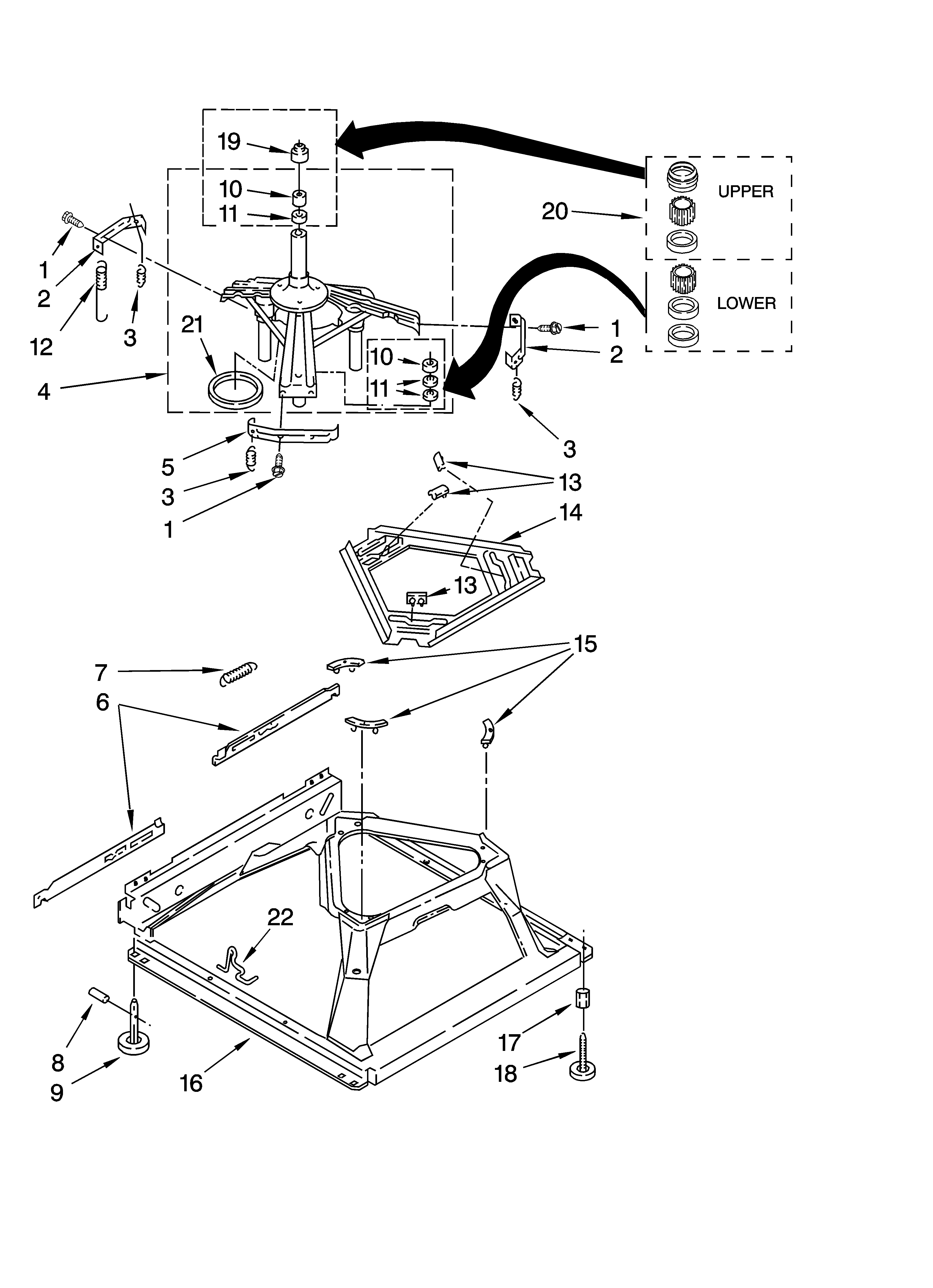 Admiral ATW4475VQ0 machine base parts diagram