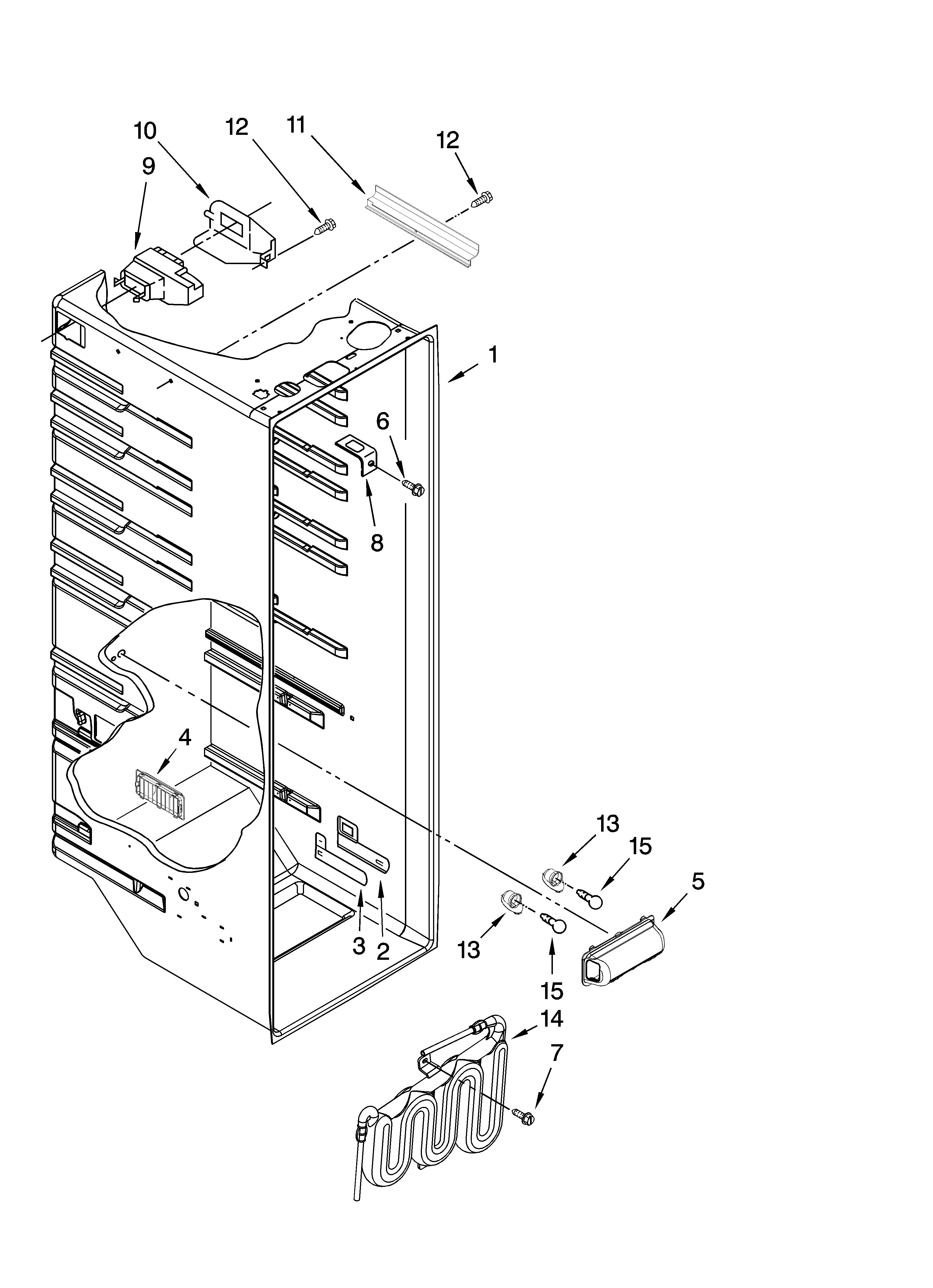 Maytag MSD2254VEY01 refrigerator liner parts diagram