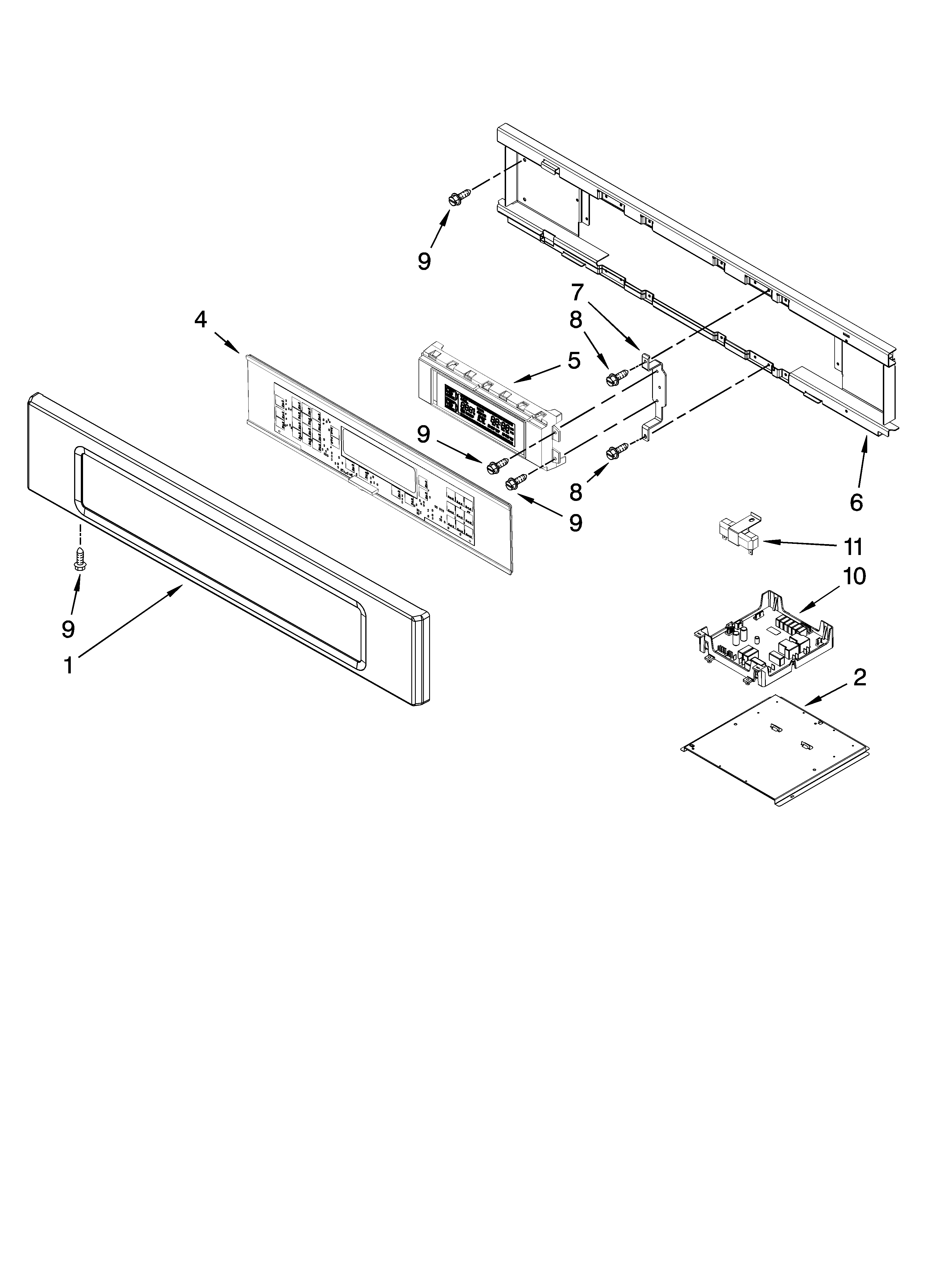 KitchenAid KEBS107SSS03 control panel parts diagram