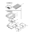 Whirlpool W8RXEGMVQ00 shelf parts, optional parts (not included) diagram