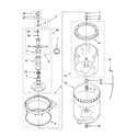 Whirlpool 7MWT99815WM0 agitator, basket and tub parts diagram