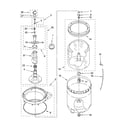 Whirlpool 7MWT99815WM0 agitator, basket and tub parts diagram