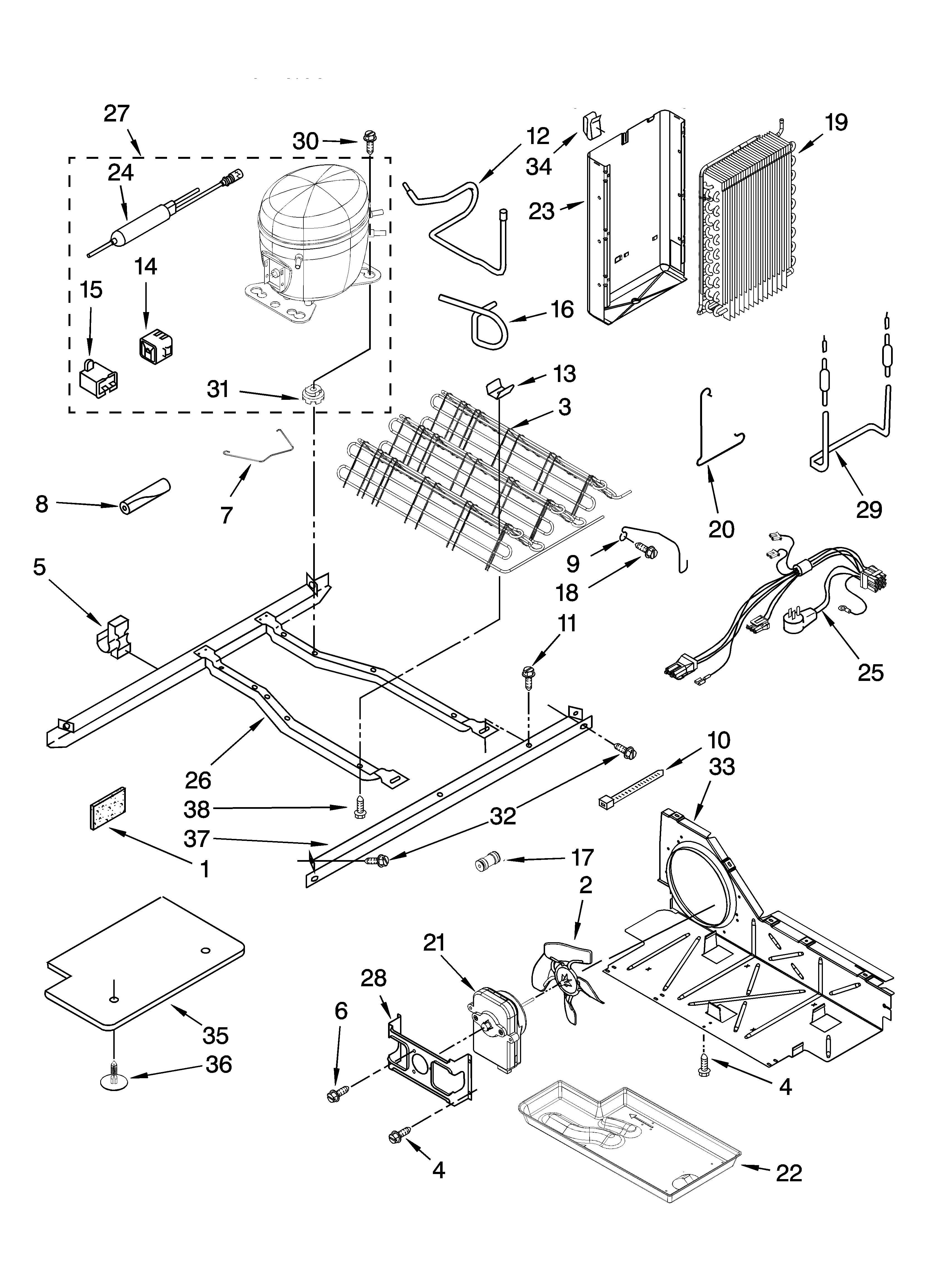 Whirlpool ED5KVEXVB00 unit parts diagram