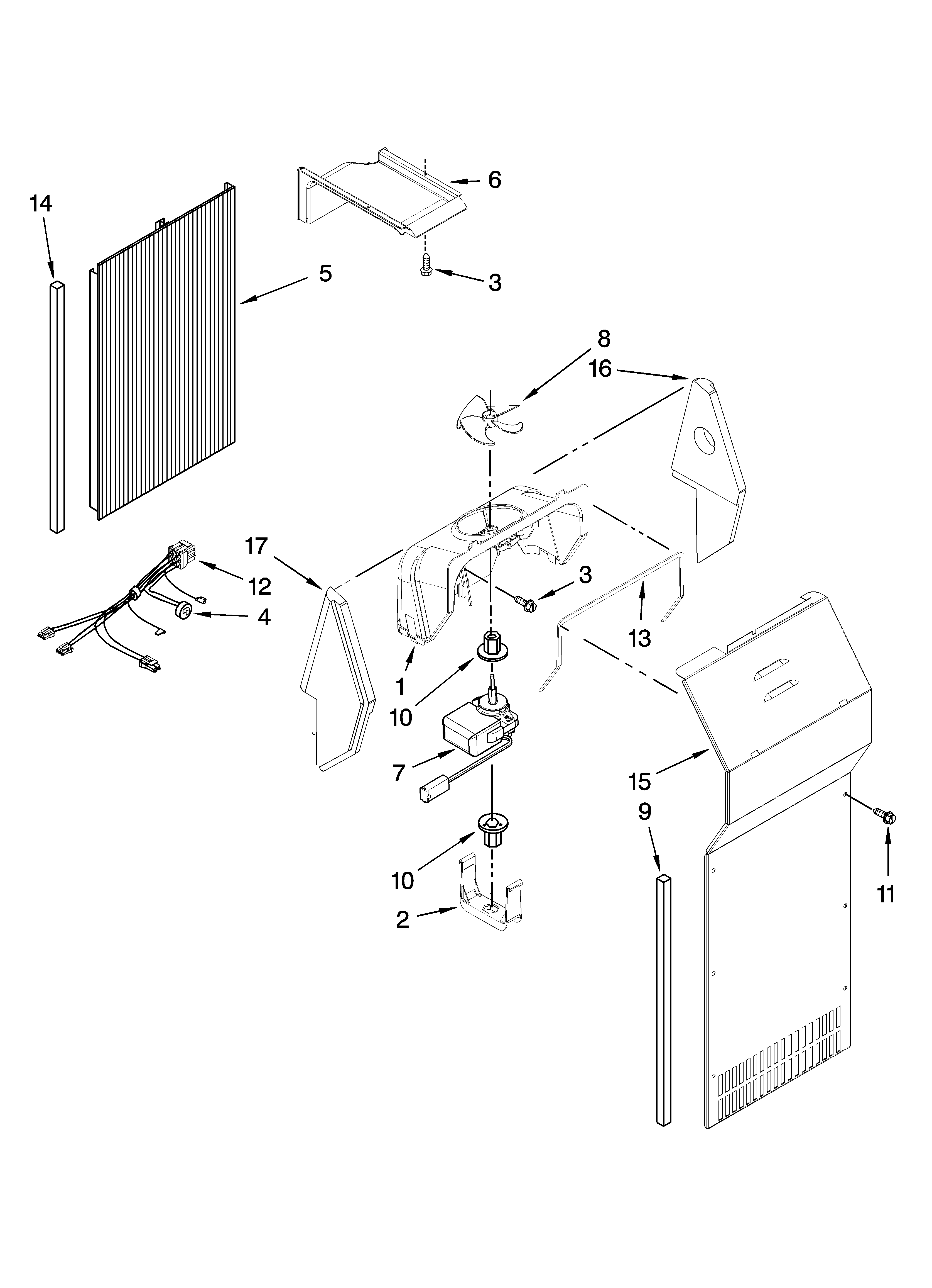 Whirlpool ED5VHAXVQ01 air flow parts diagram