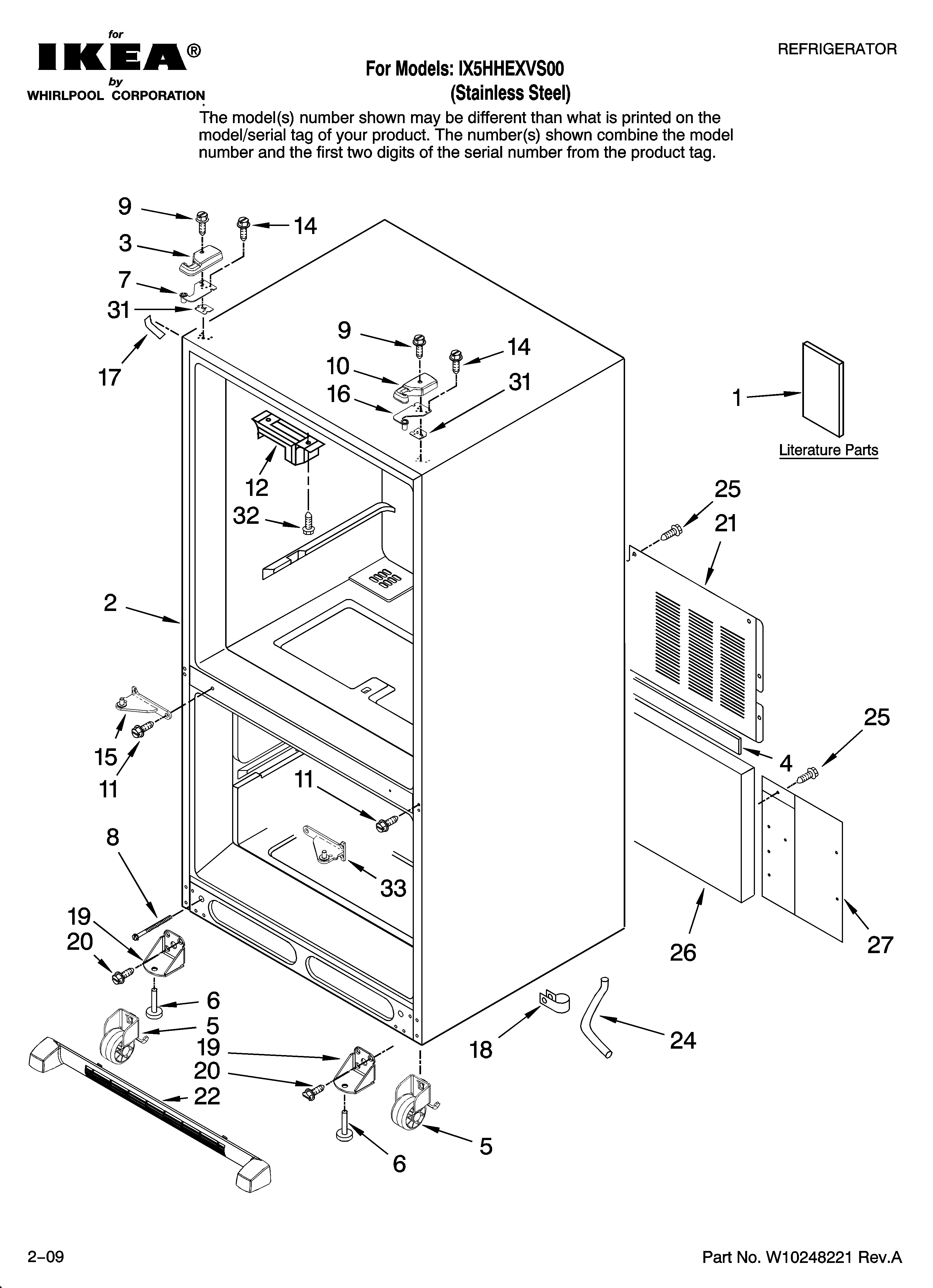 Ikea IX5HHEXVS00 cabinet parts diagram