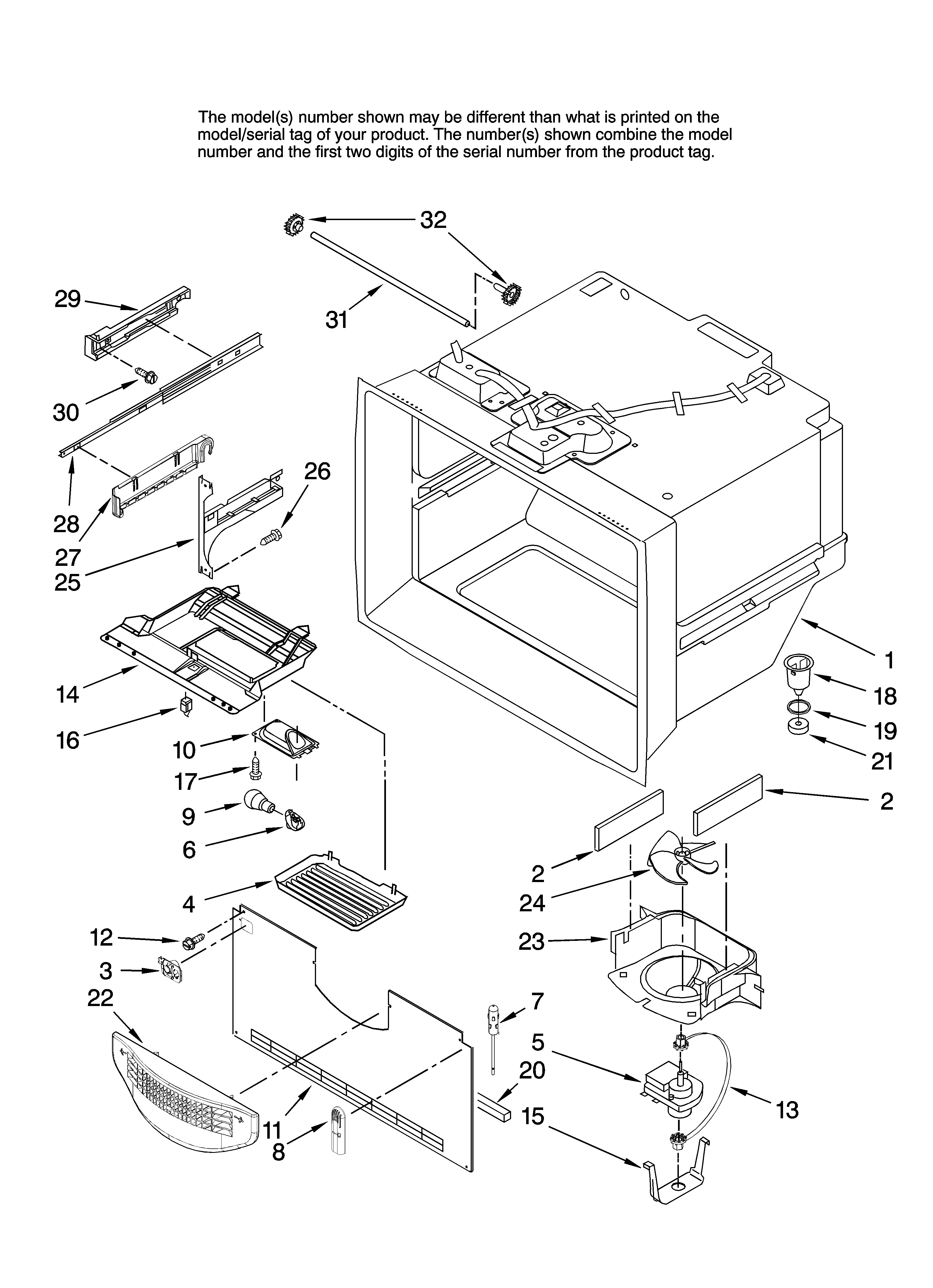 Ikea IX5HHEXVS00 freezer liner parts diagram