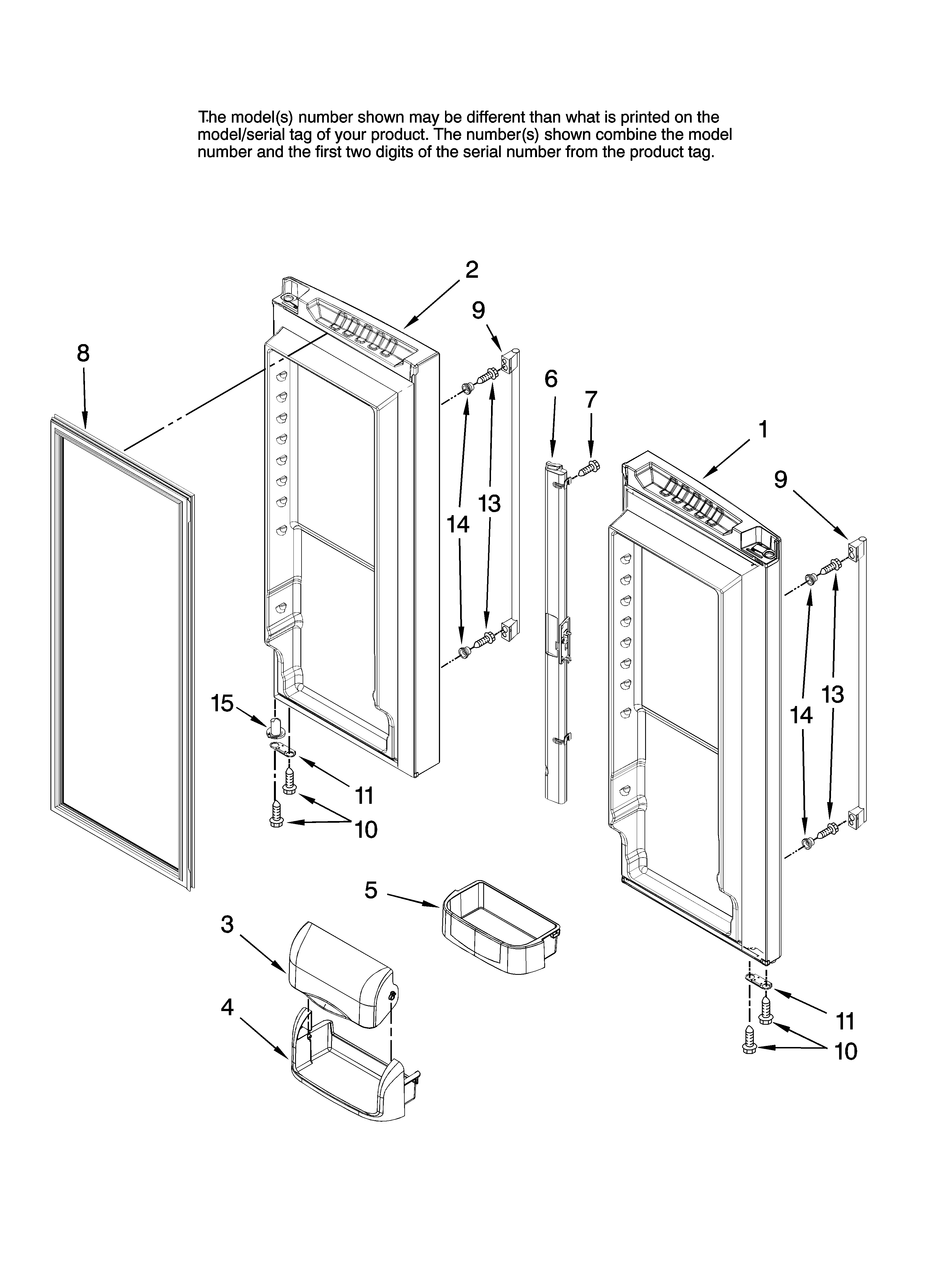 Ikea IX5HHEXVS00 refrigerator door parts diagram