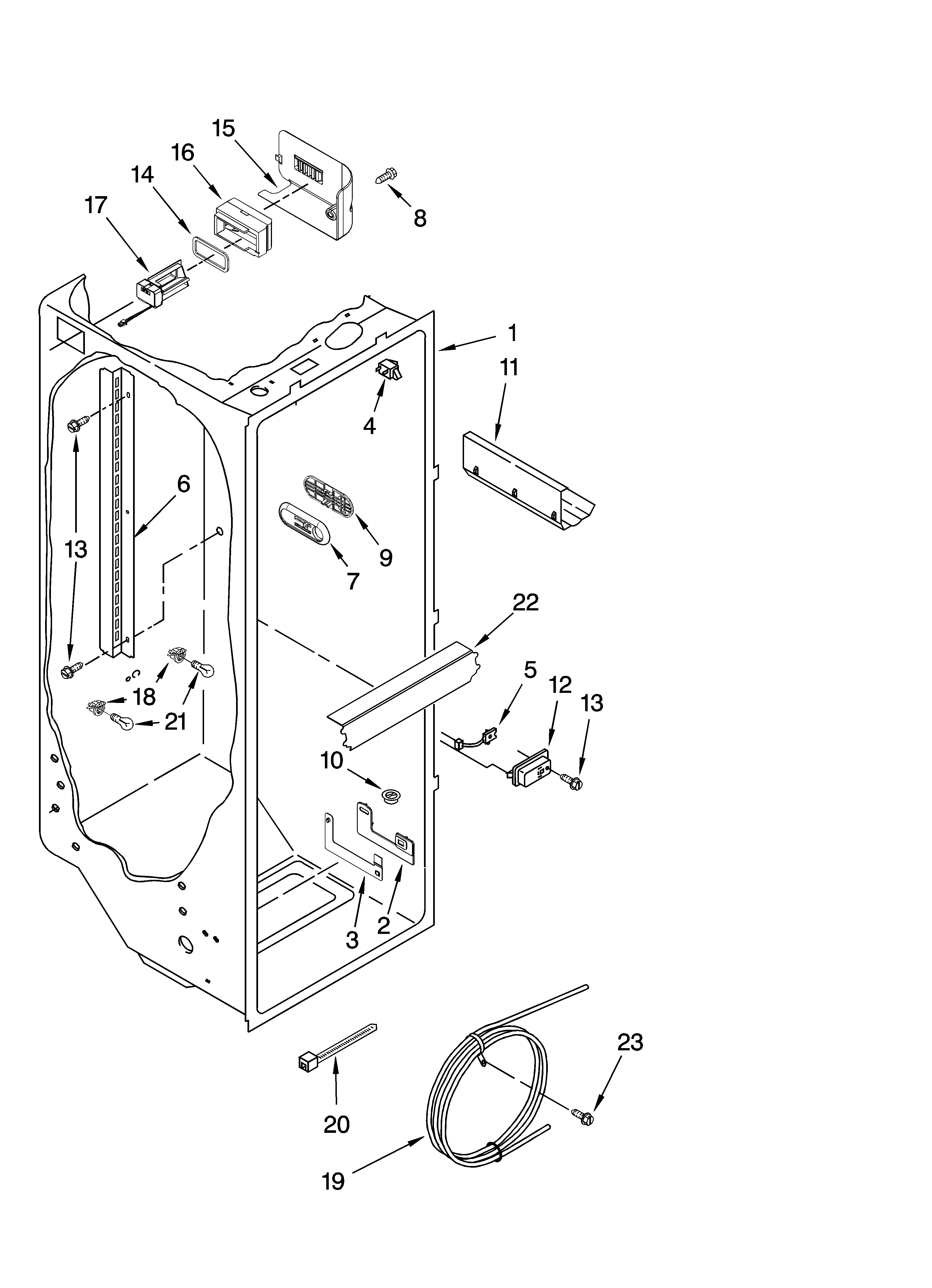 KitchenAid KSBP25IVSS01 refrigerator liner parts diagram