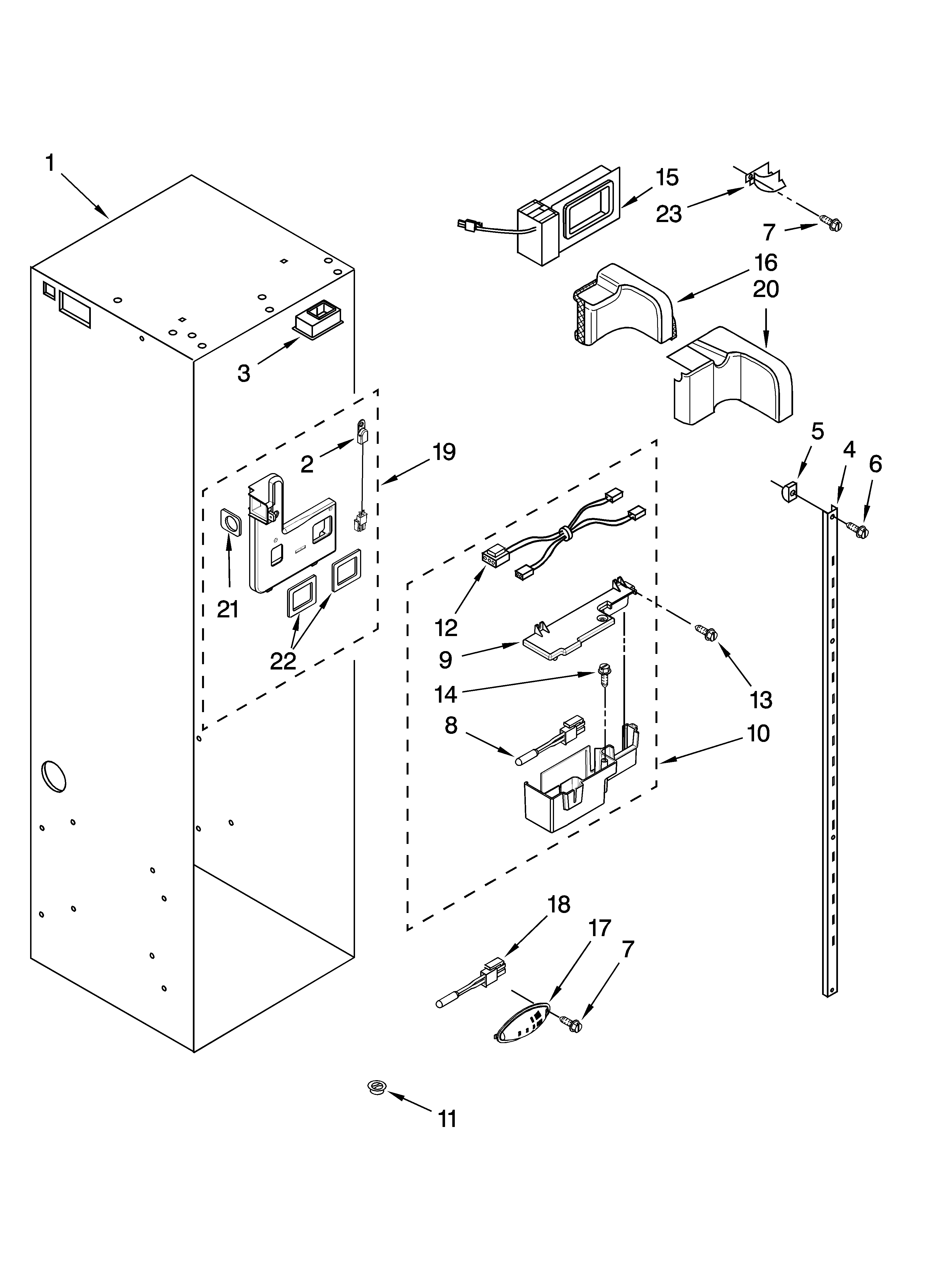 KitchenAid KSSS42FTX03 refrigerator liner parts diagram