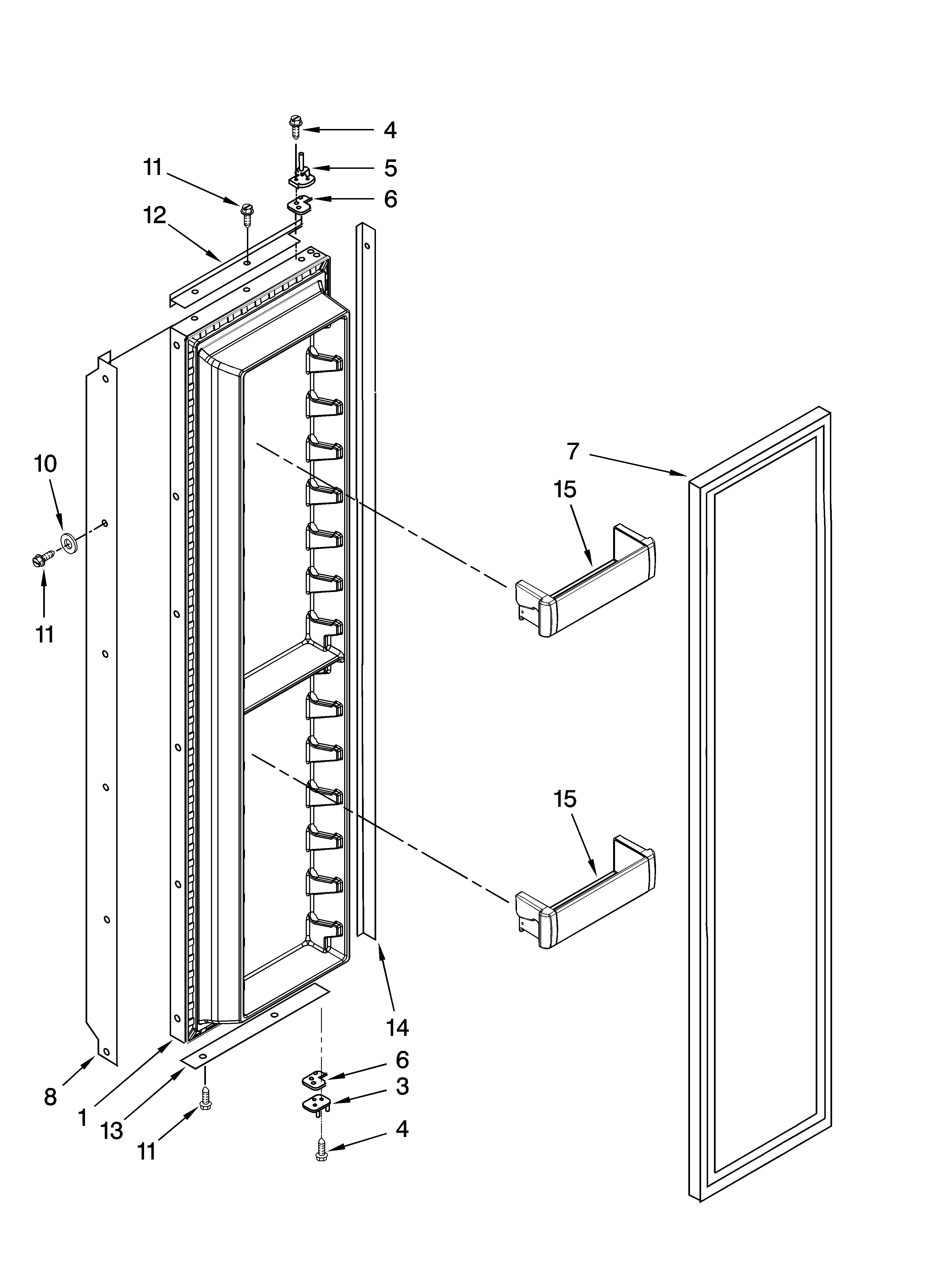 KitchenAid KSSS42FTX03 freezer door parts diagram