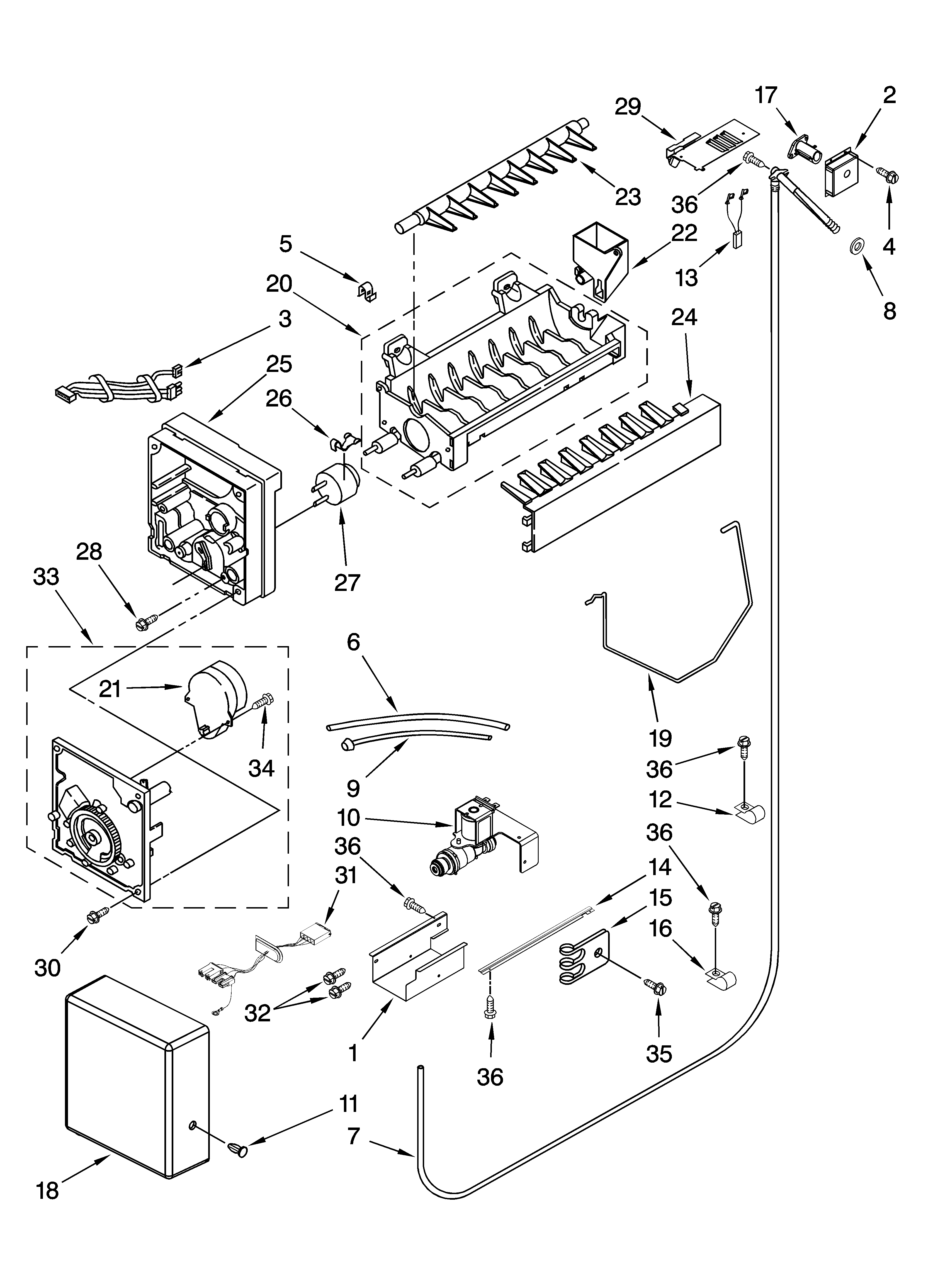 KitchenAid KSSS42FTX03 icemaker parts diagram