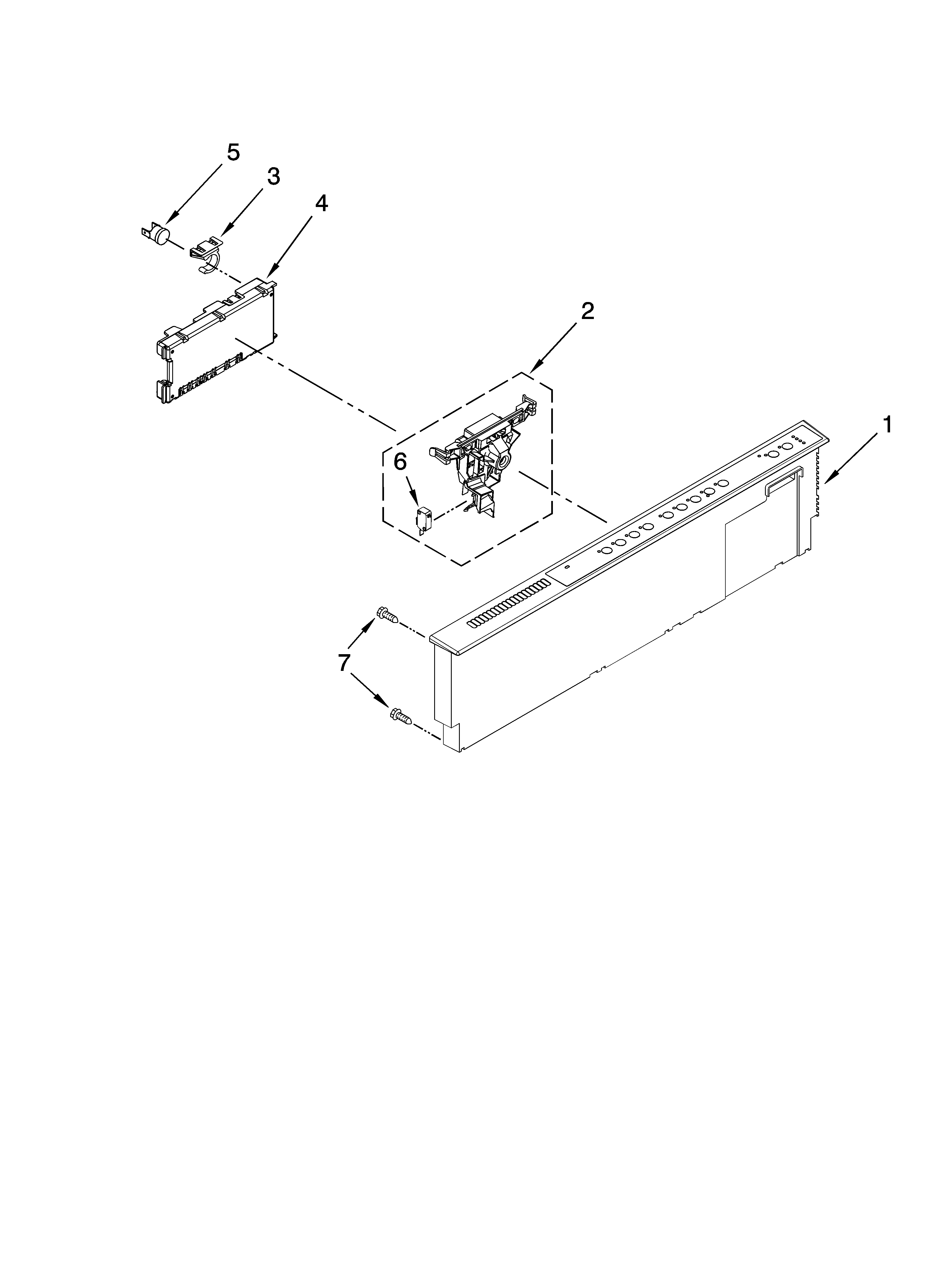 KitchenAid KUDS40FVSS0 control panel parts diagram