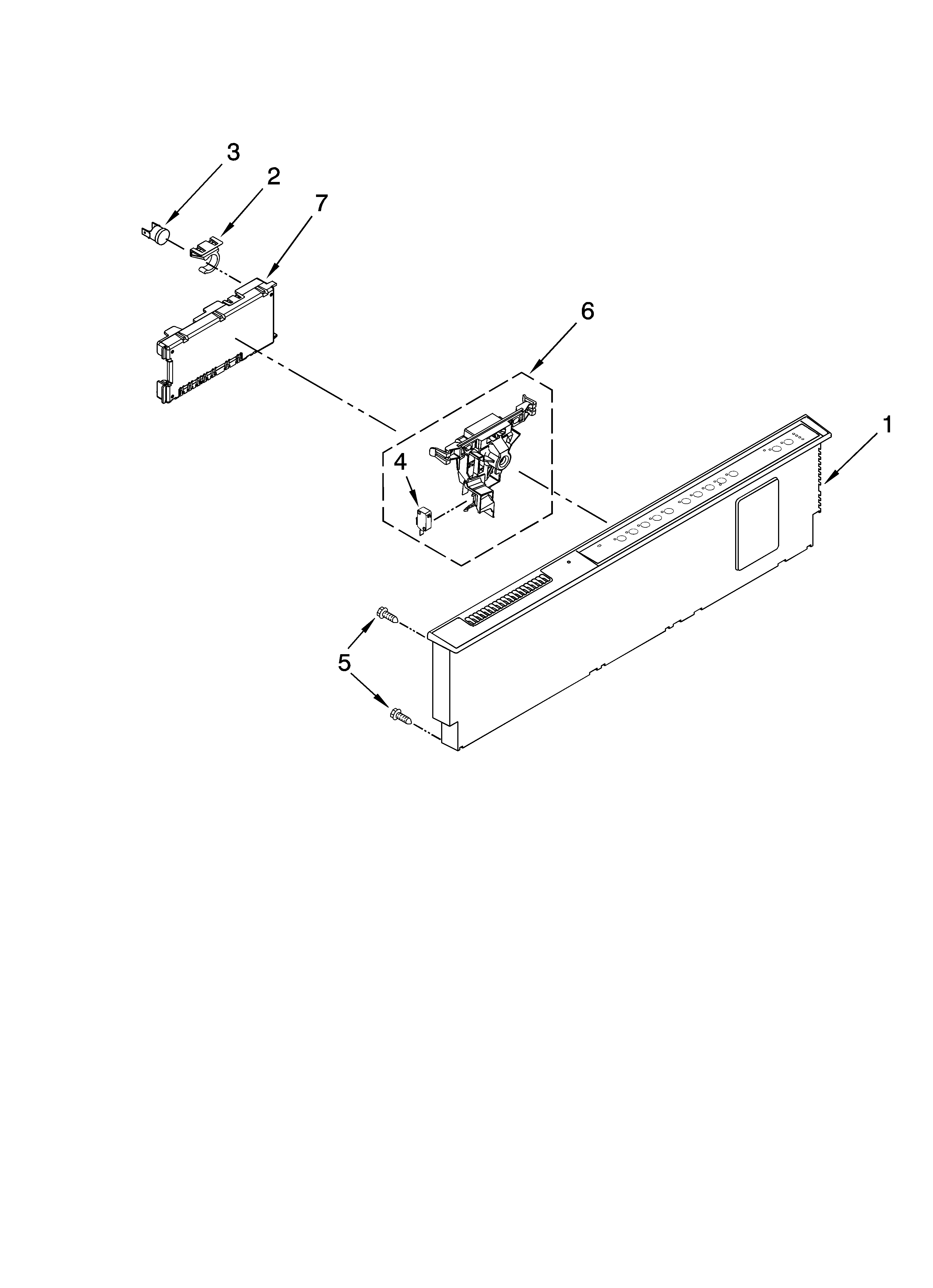 KitchenAid KUDS50FVWH0 control panel parts diagram