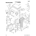 KitchenAid KUIO18NNVS1 cabinet liner and door parts diagram