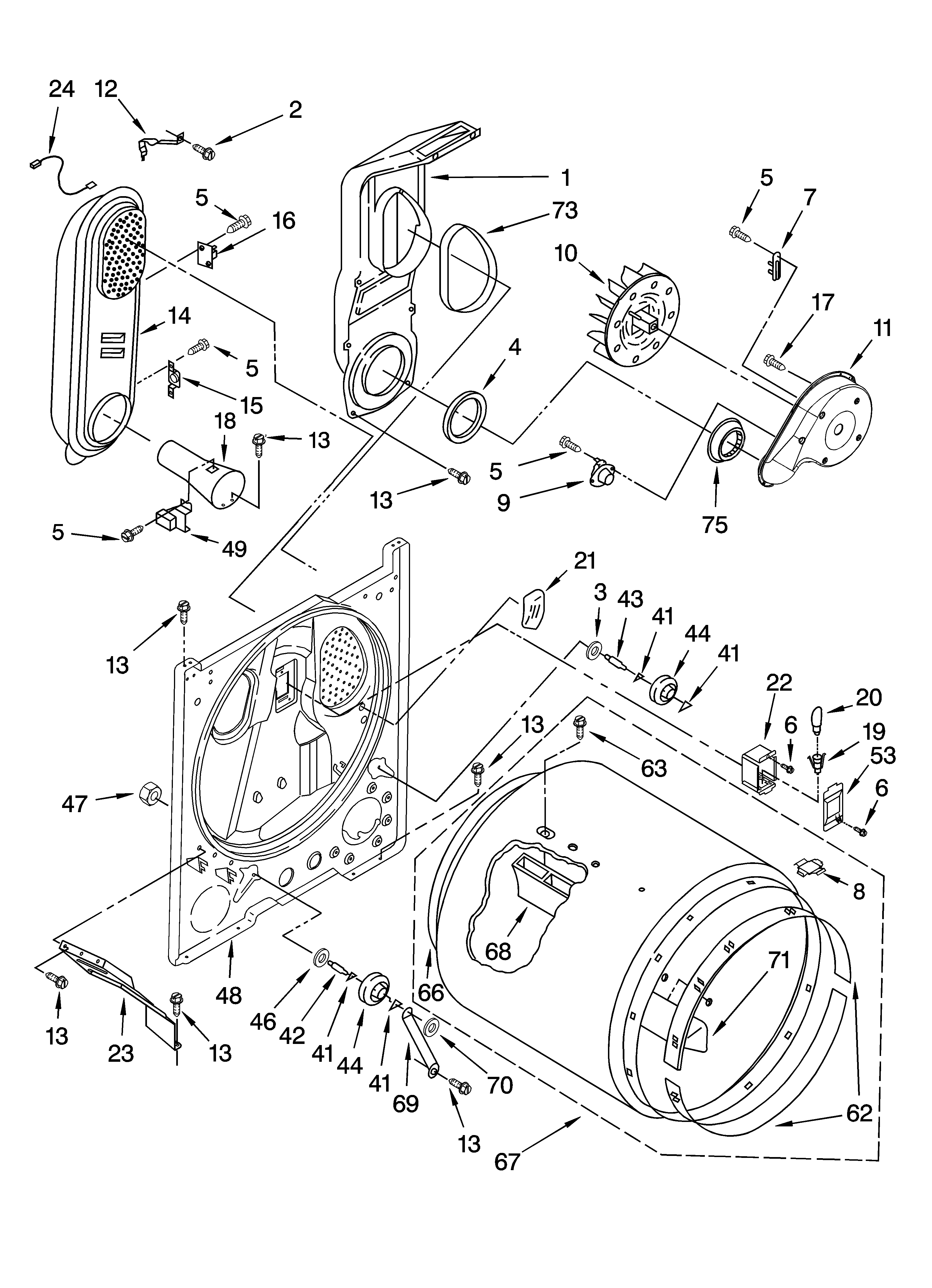 Whirlpool WGD5600VQ0 bulkhead parts diagram