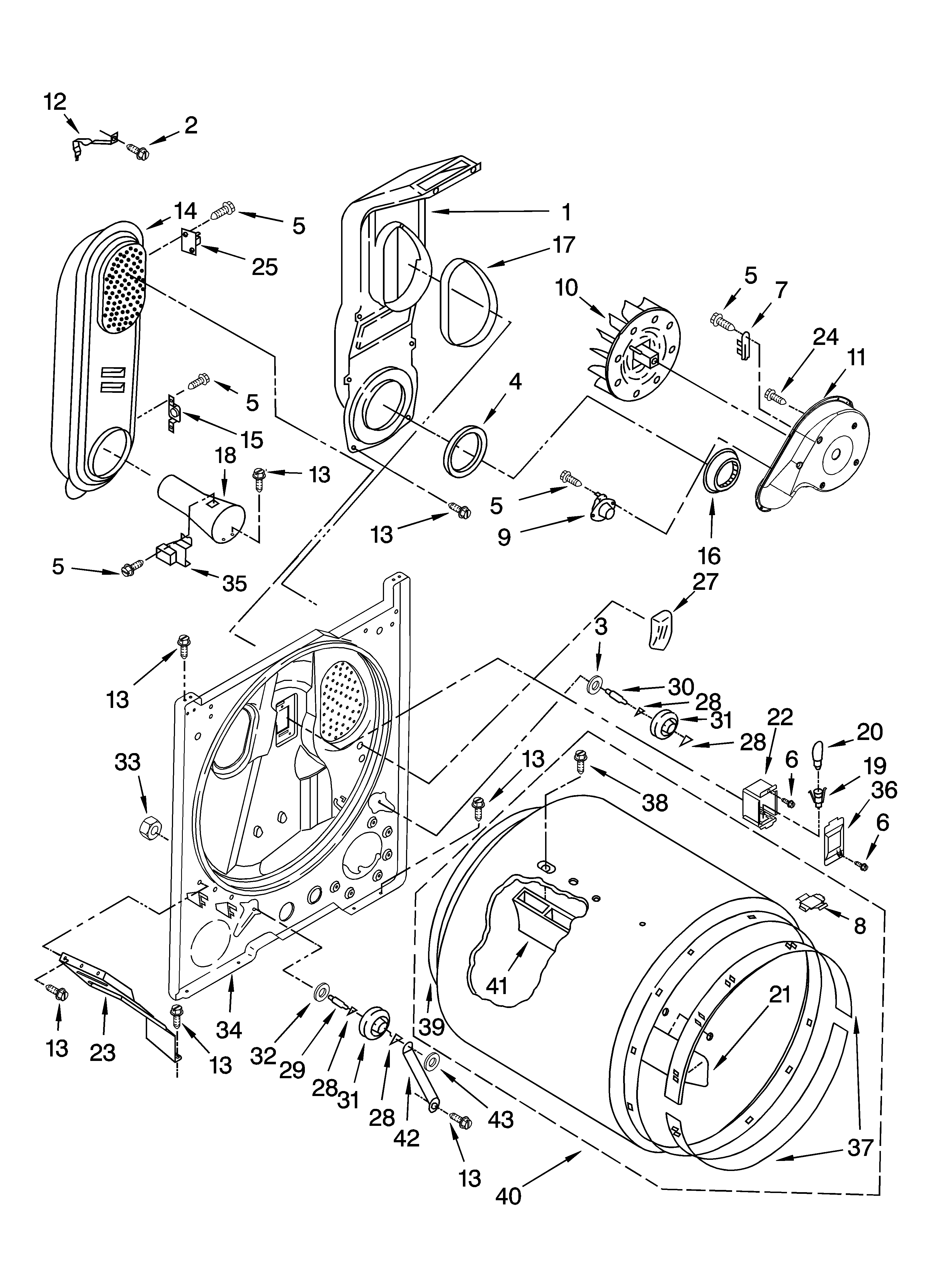 Whirlpool YWGD5300VW1 bulkhead parts diagram
