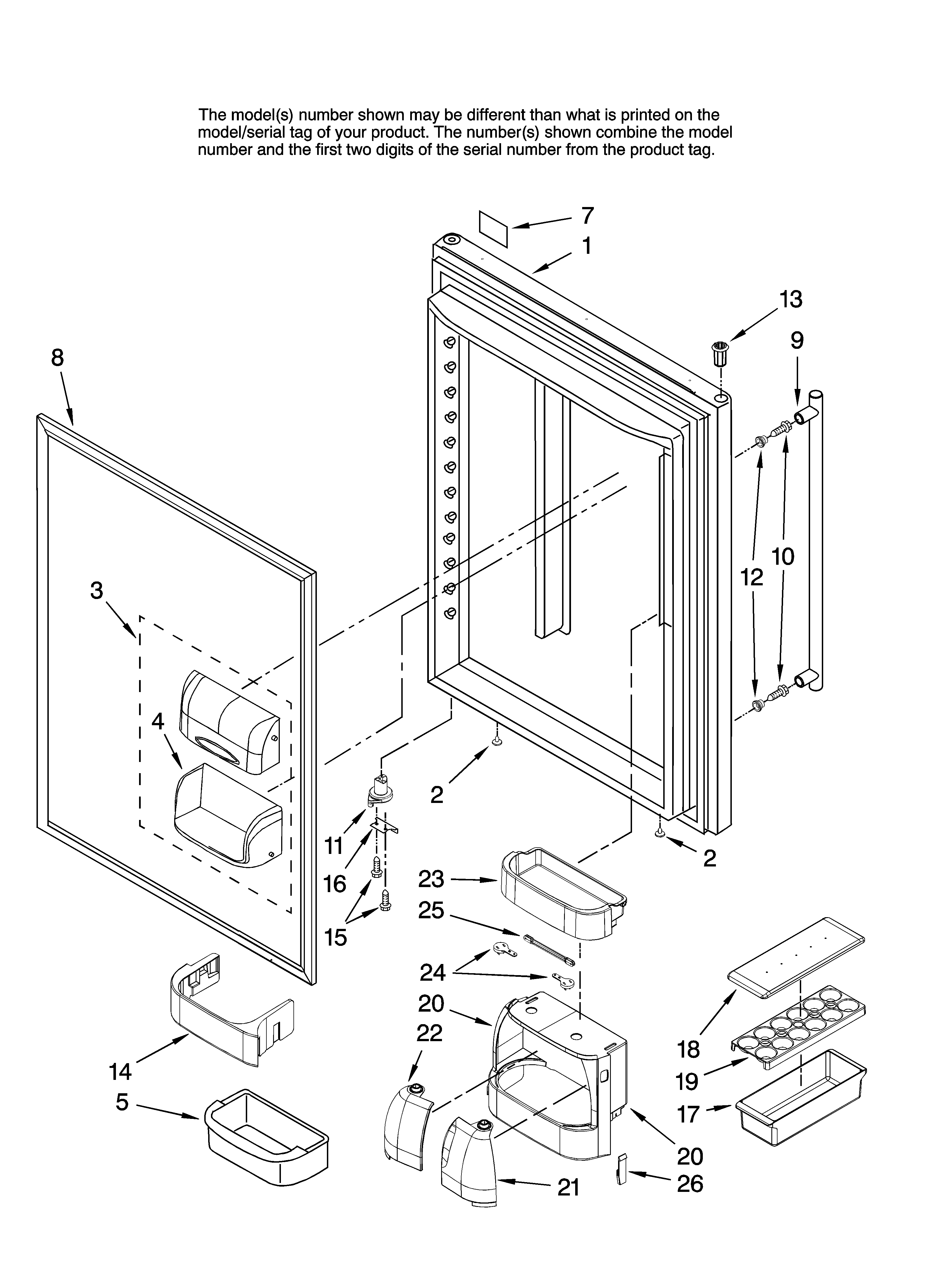 Amana GB2026LEKS13 refrigerator door parts diagram