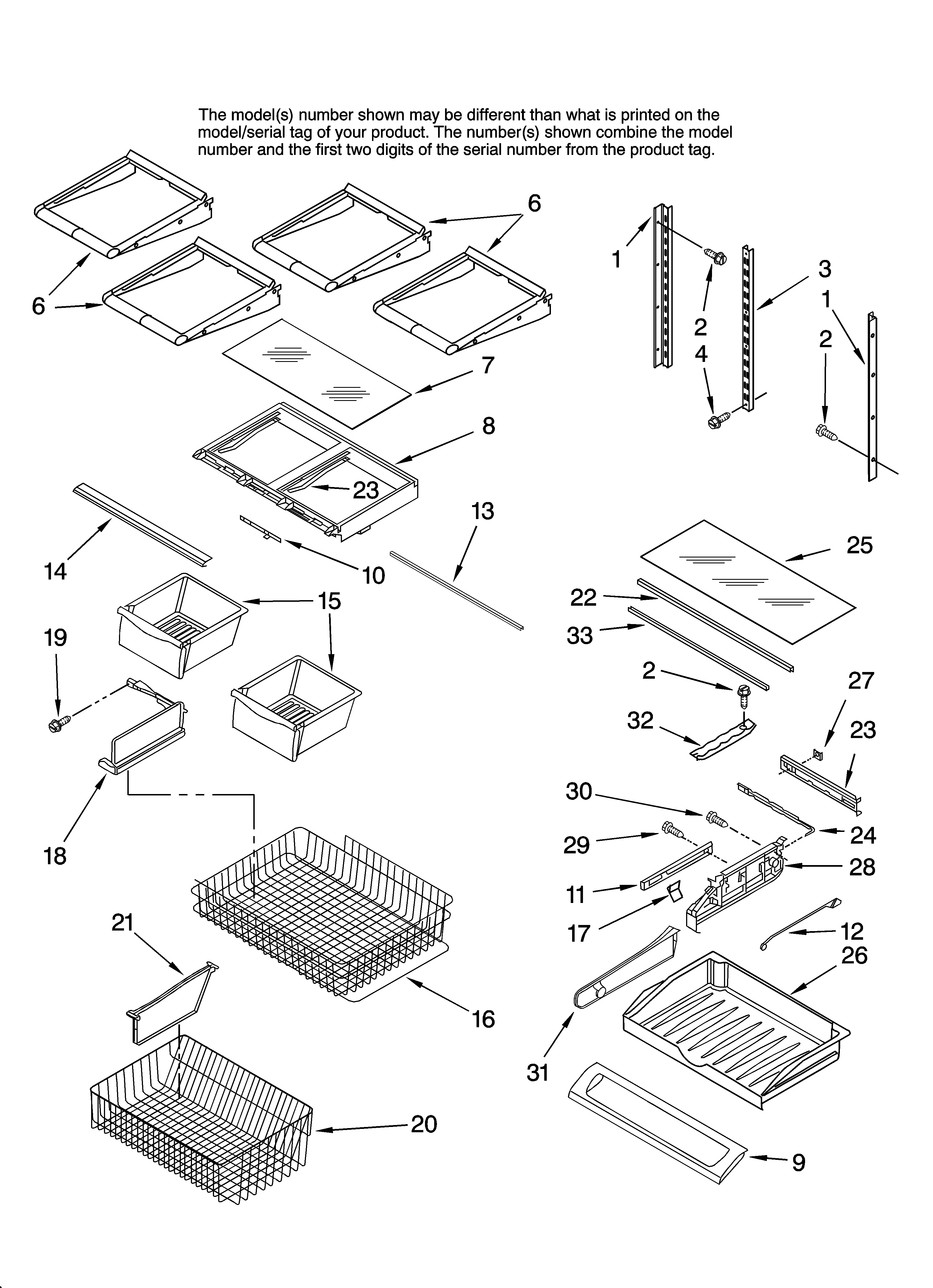 Amana GB2026LEKS13 shelf parts, optional parts (not included) diagram